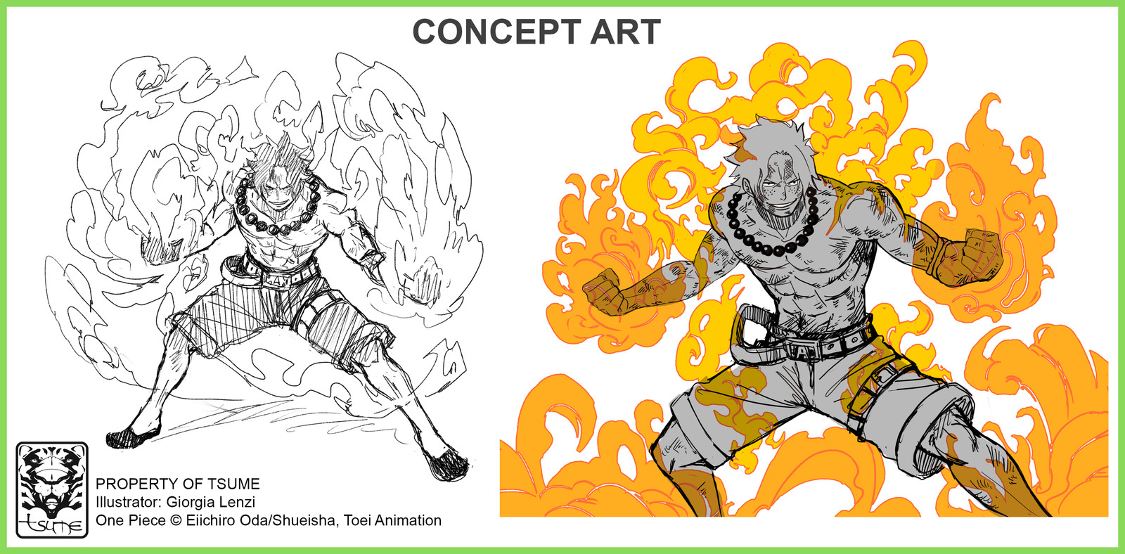Artstation One Piece Portgas D Ace Hqs Concept Art Giorgia Lenzi
