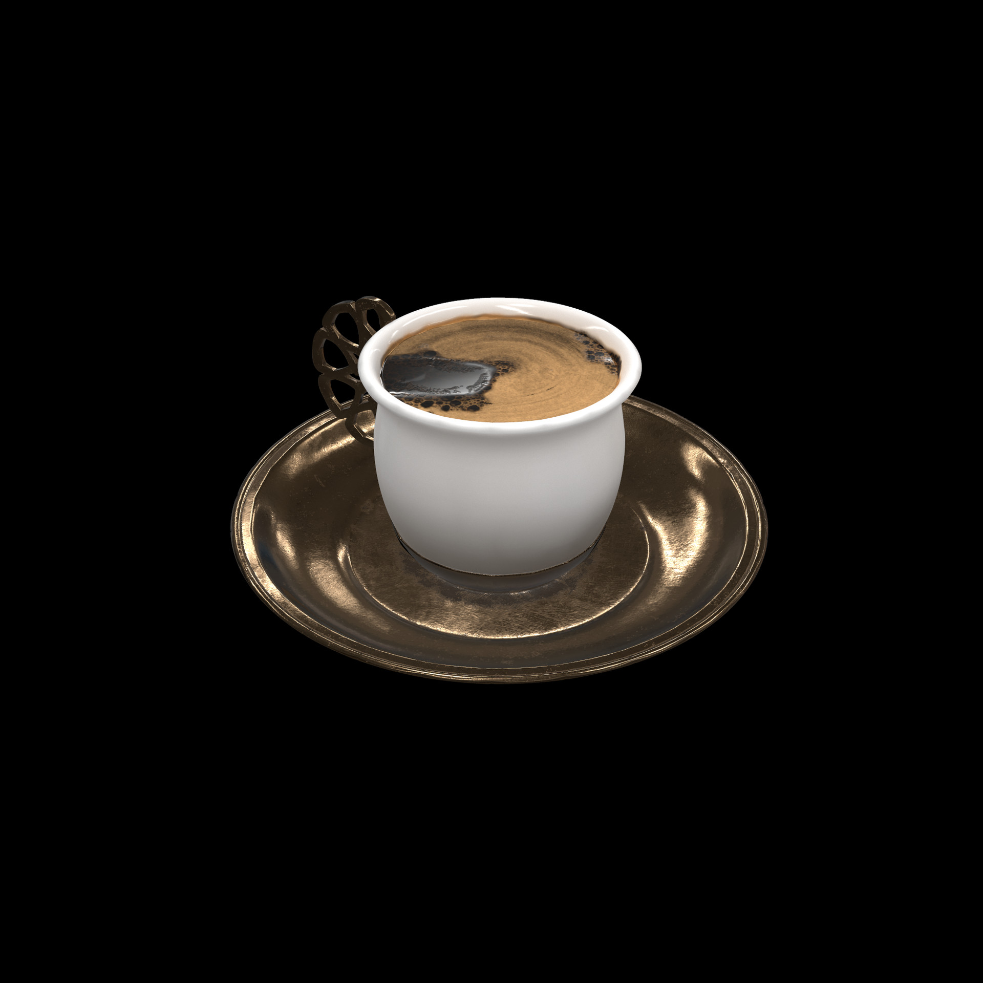 Artstation Turkish Coffee Cup Rc Low Poly 3d Model Ramazan Capraz