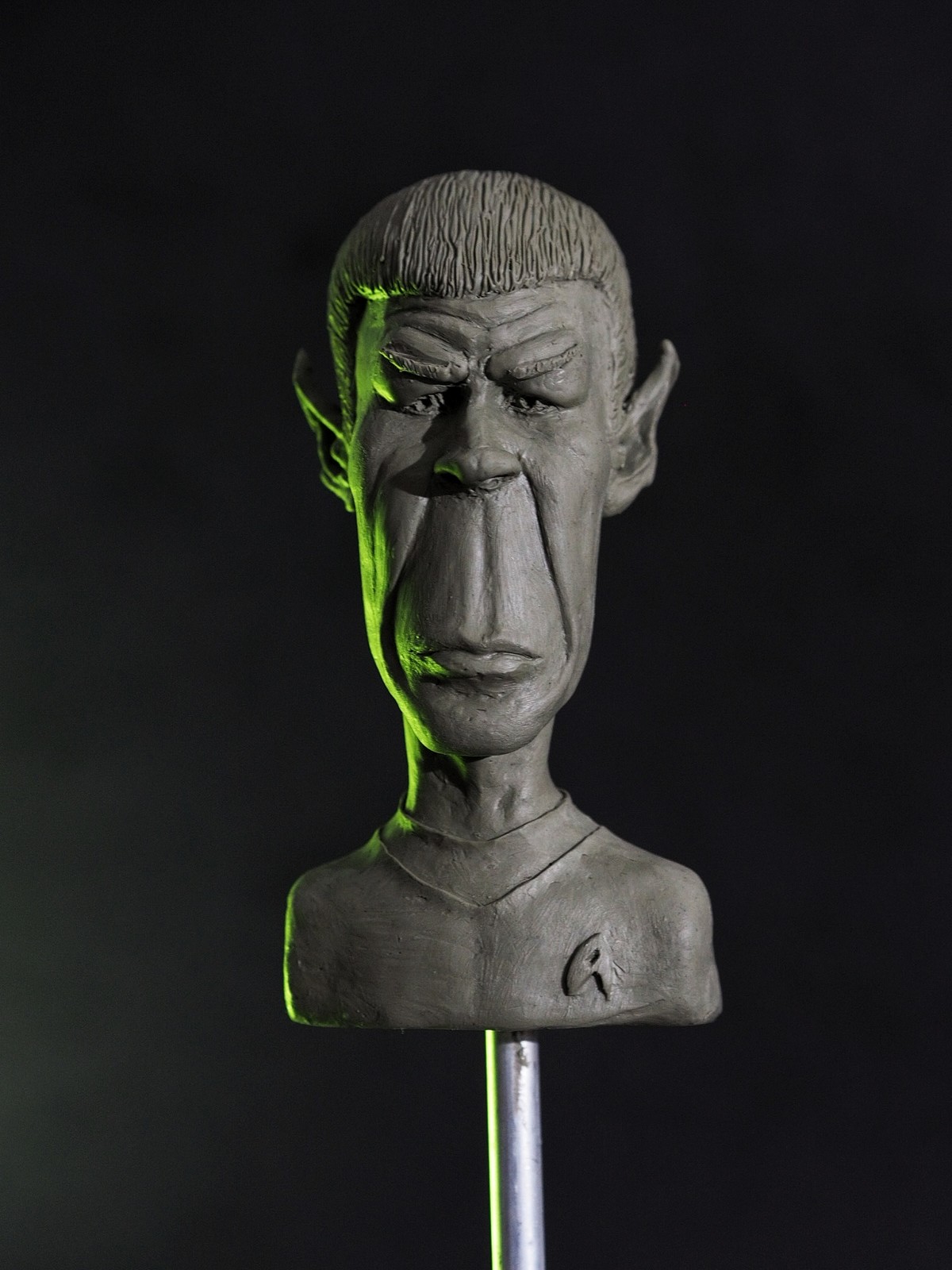Spock caricature clay sculpt