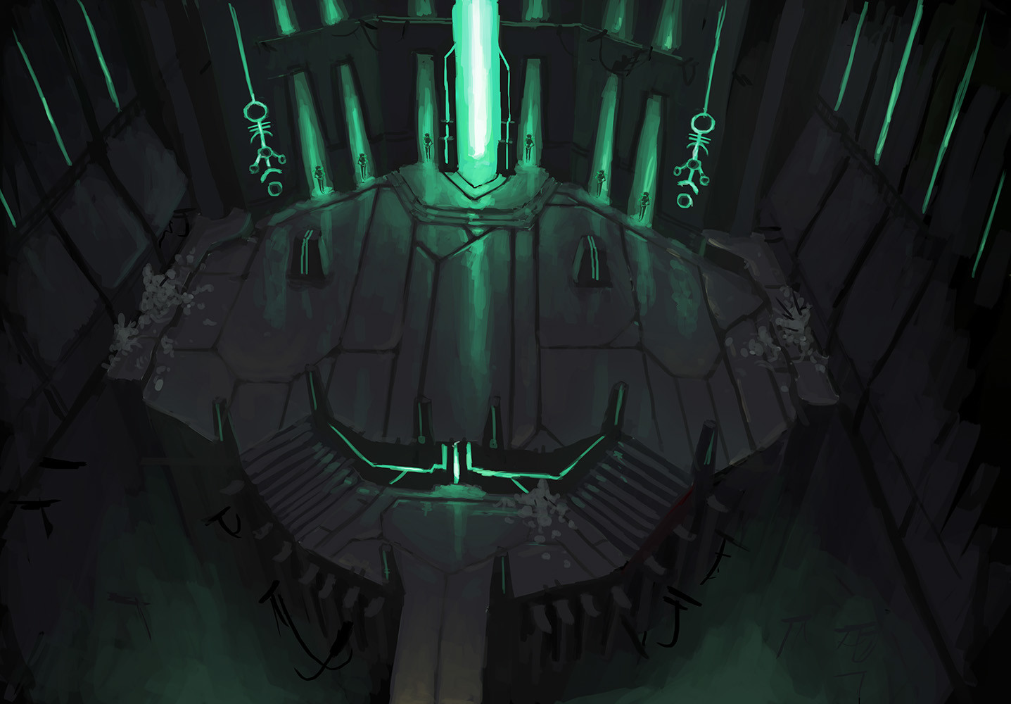 Necron Tomb World Artwork Artstation Environment Concept Art Lucas Terryn environment concept art lucas terryn