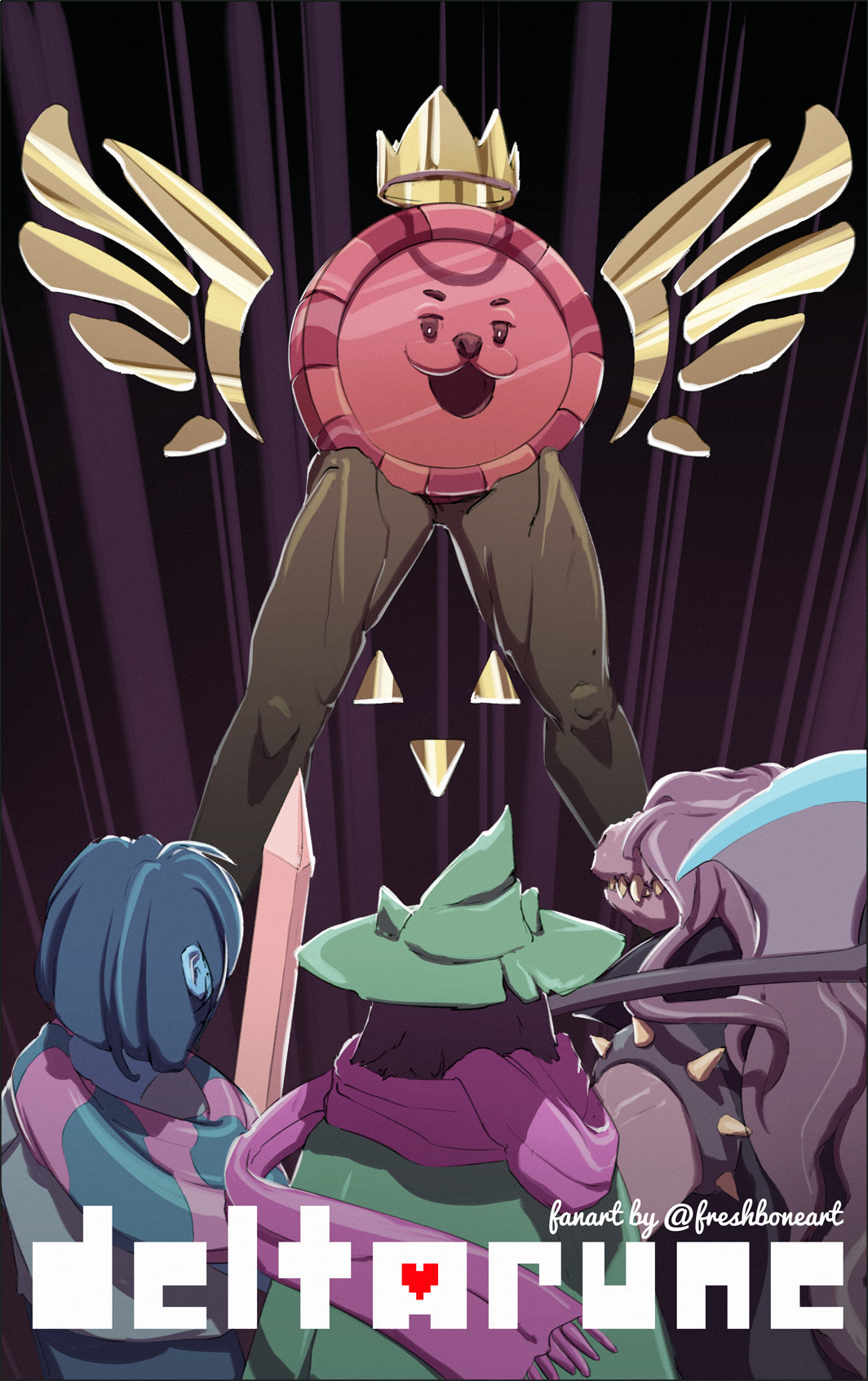 Freshboneart Deltarune Fanart My fanart of the main three characters from deltarune, wanted to try do something a bit more detail in rather than the old white. freshboneart deltarune fanart