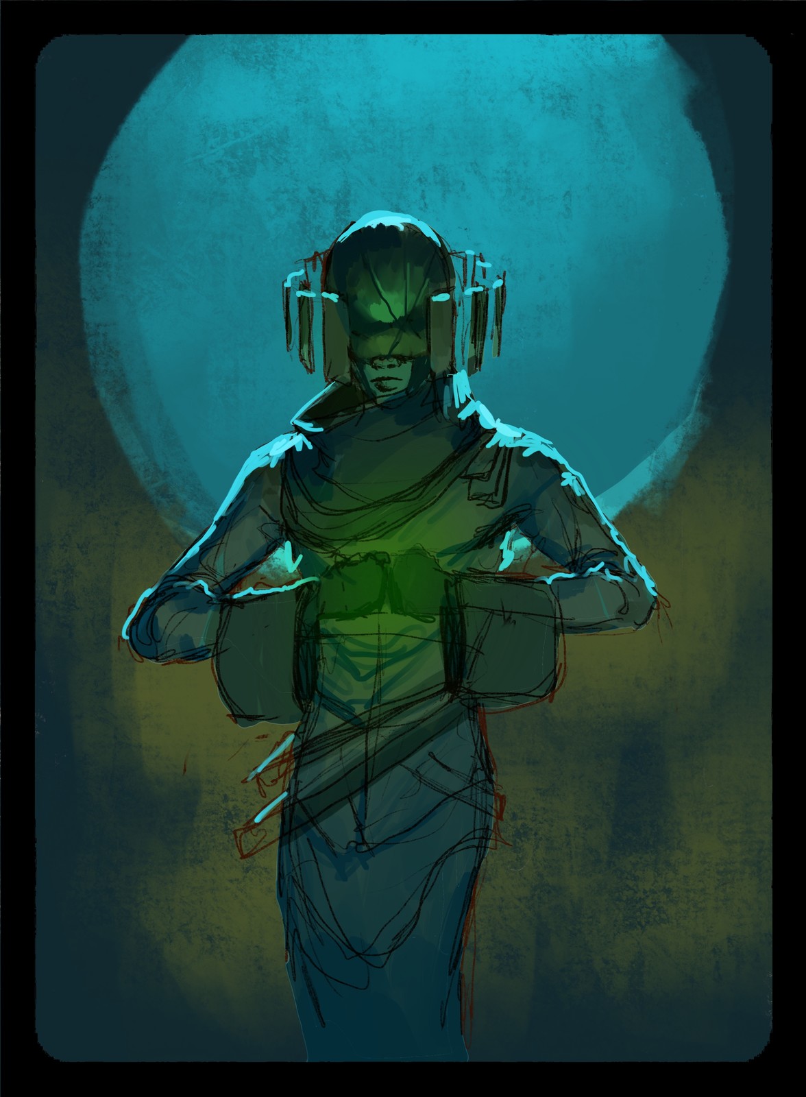 Rough sketch made on iPad+Procreate