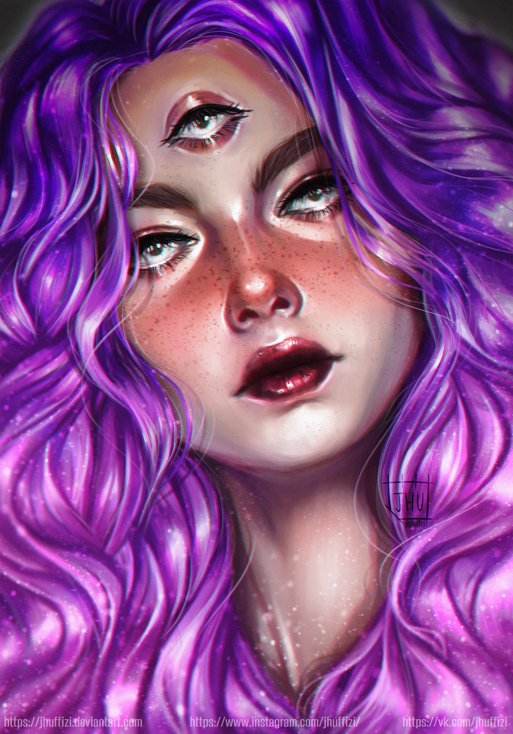 Artstation Purple Haired Witch Jh Uffizi