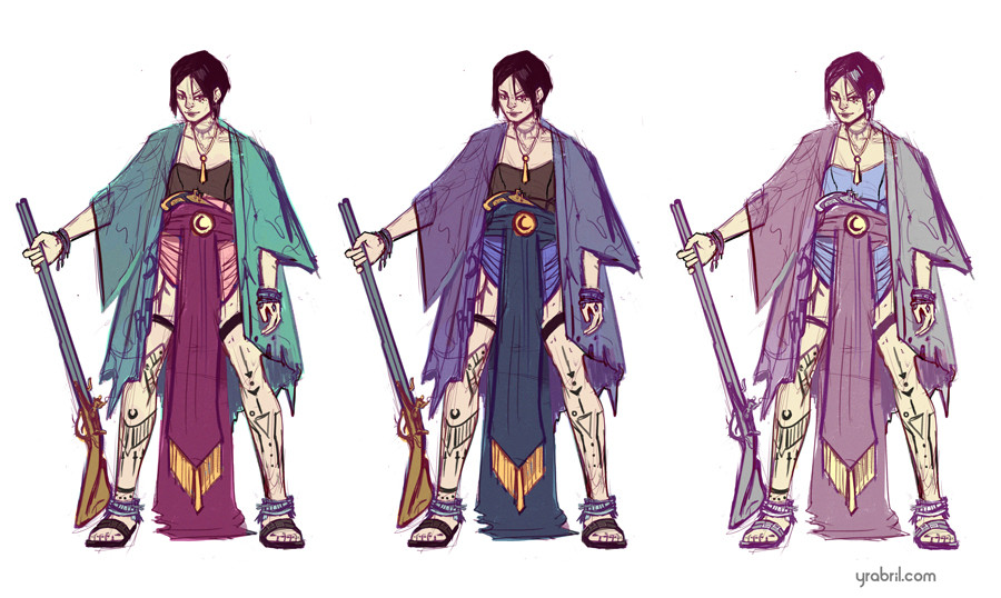 Character concept + Color variations.