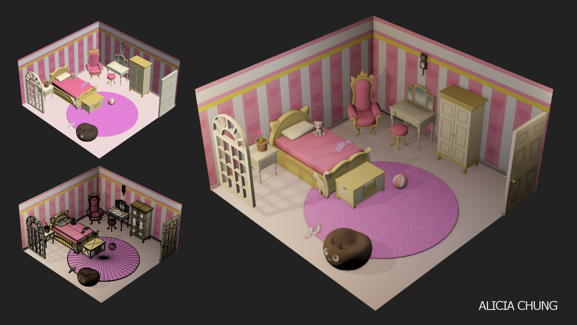 Alicia Chung Simple Cat Themed Bedroom