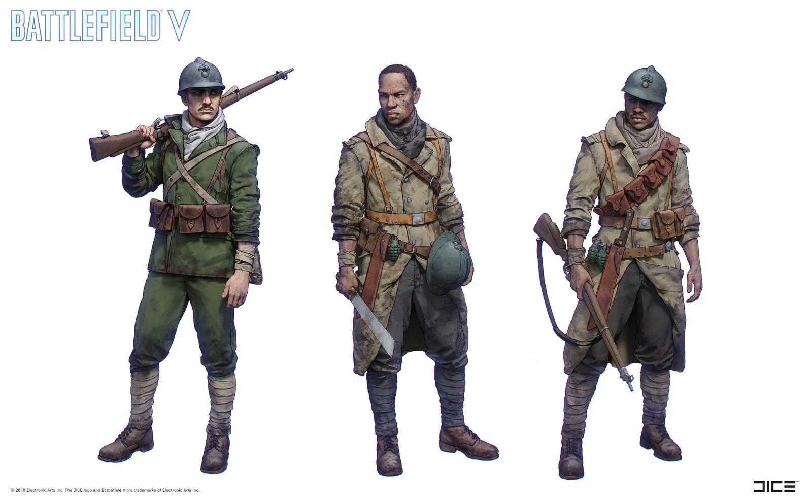 "Battlefield V" - Tirailleur, Soldiers - Character concept art