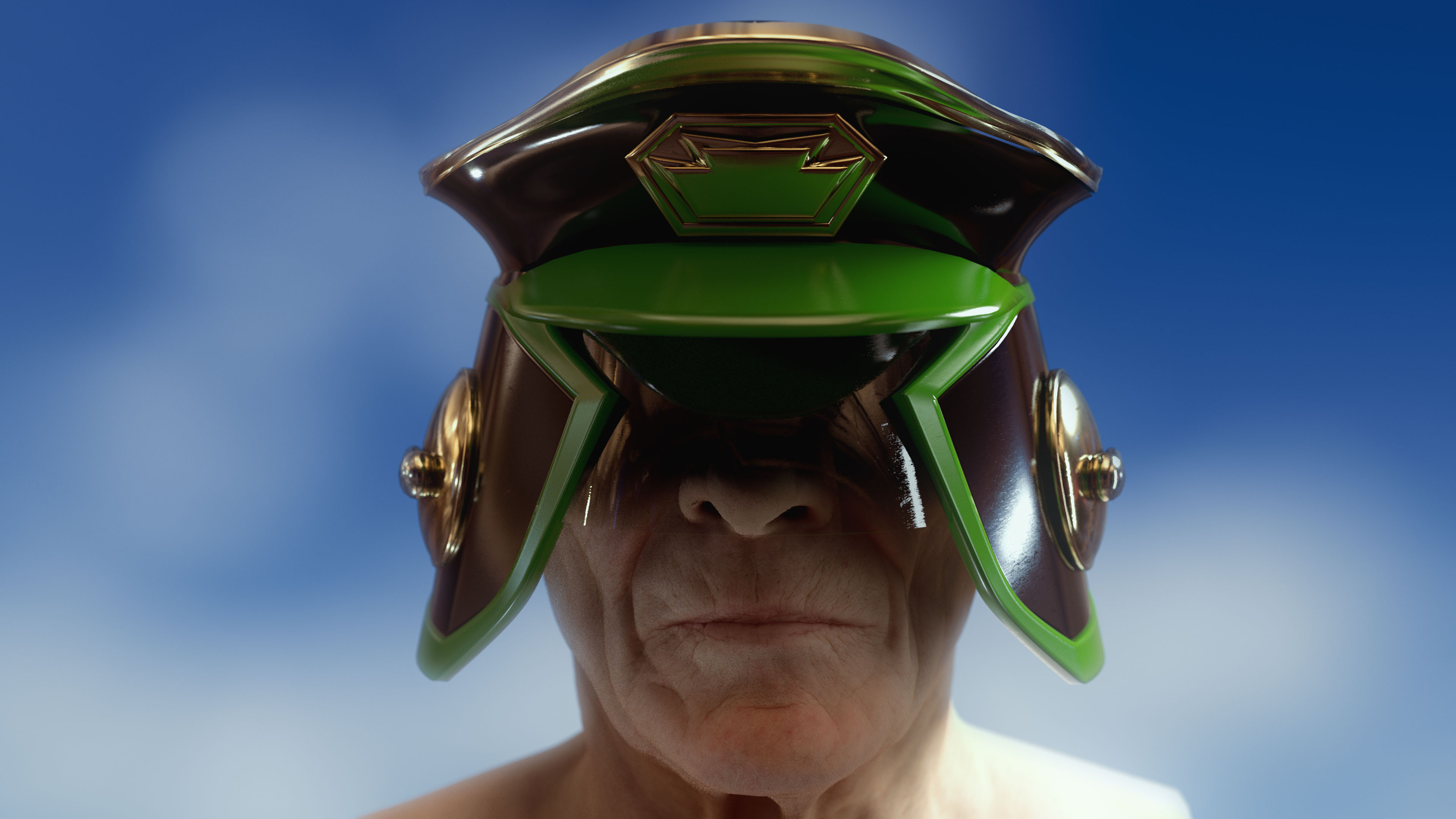 Oz Judge Helmet
based on a design by Brendan McCarthy
(Head sculpt by Ten24)