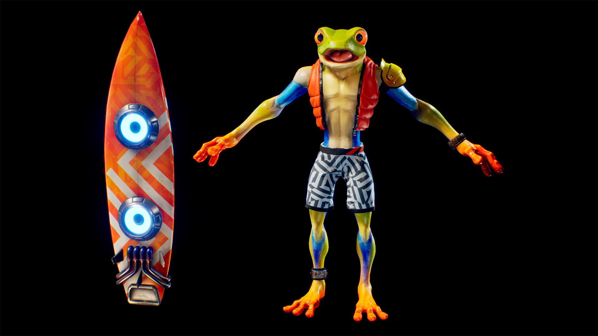Glenn Donaldson Frog Surfer Dude