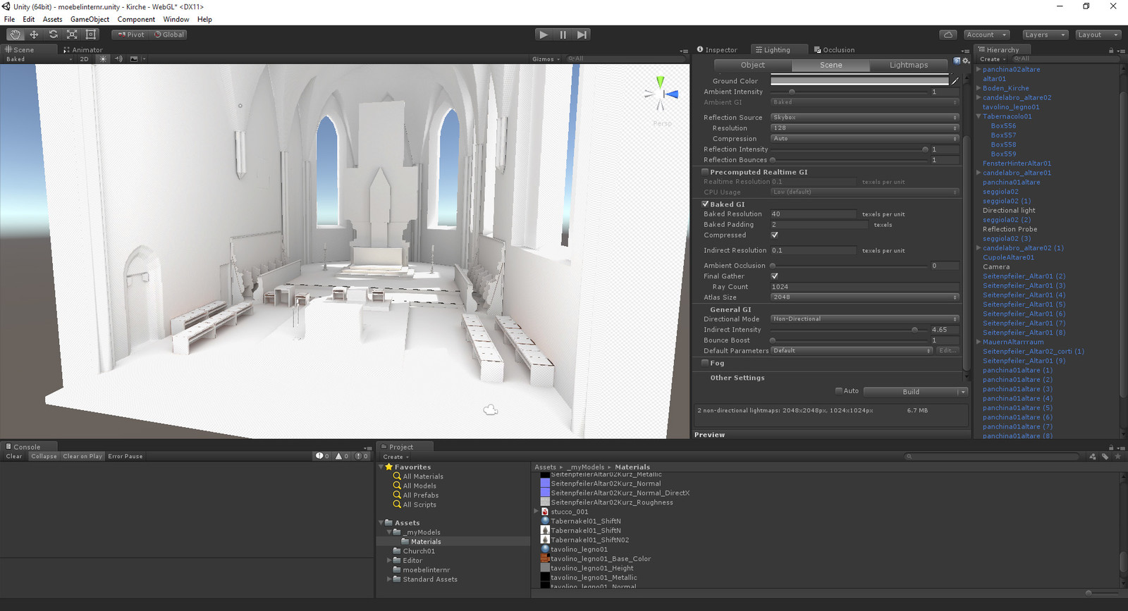 Unity3D Light Baking Process of the interior