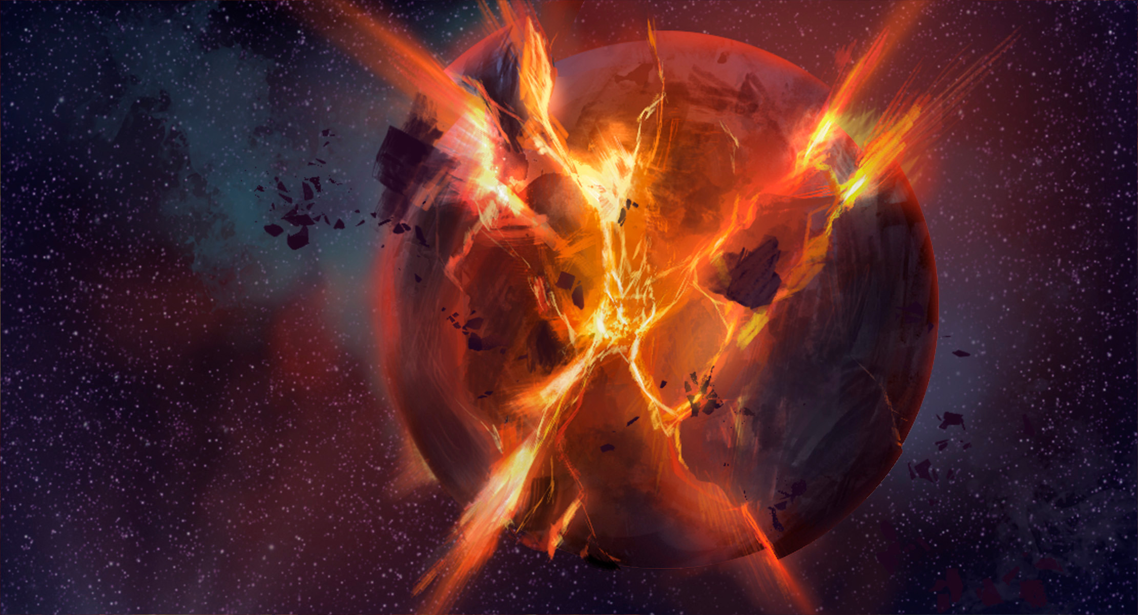 We escape in the nick of time, our sister ships passing unharmed ahead of us until the concussion hits. The captain tries valiantly to keep the ship righted, but as we watch our sister ships fail and spin, so do we, in time to watch the planet collapse.
