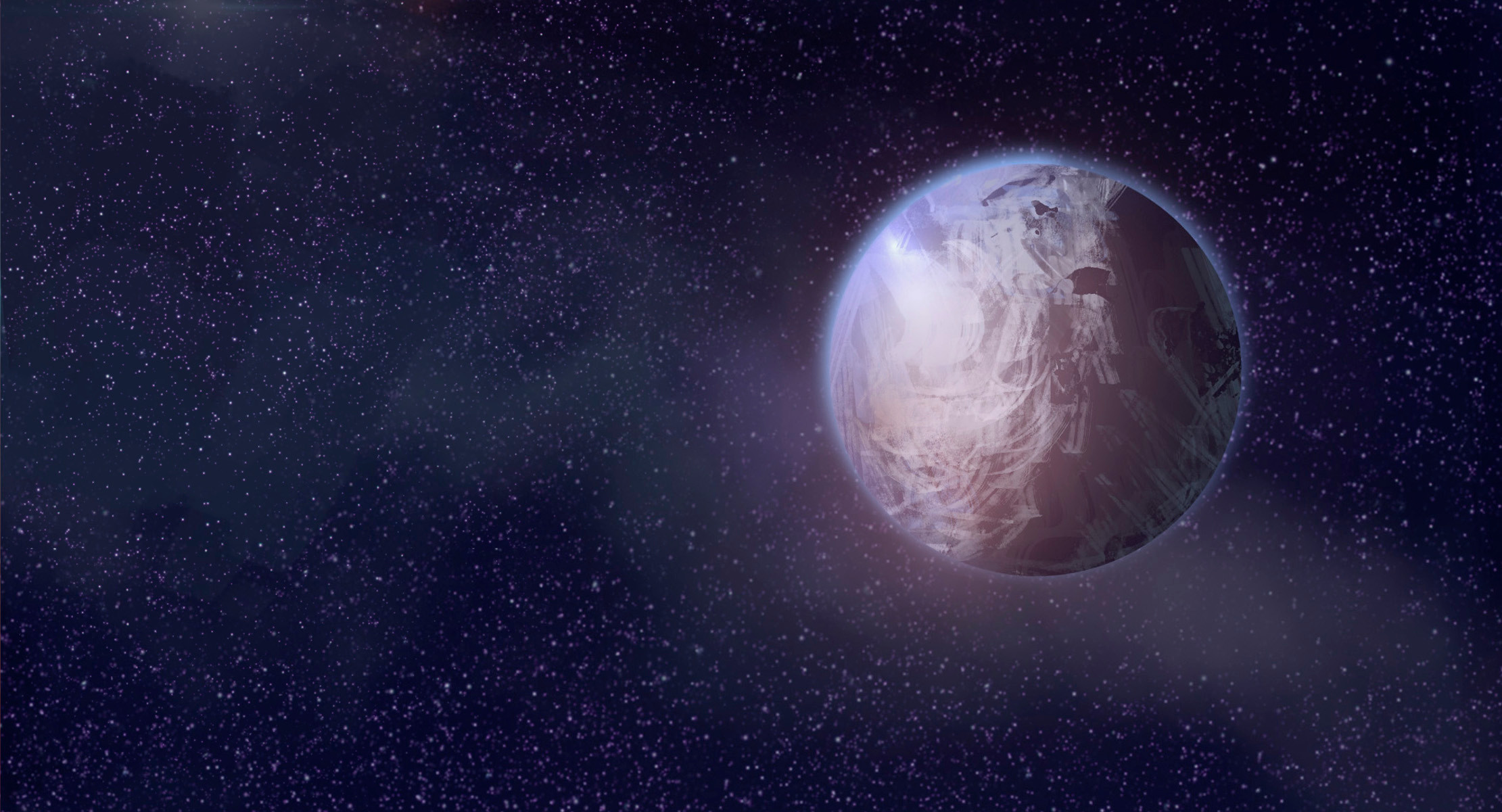 We see our destination planet, wreathed in a mysterious mantle of clouds.