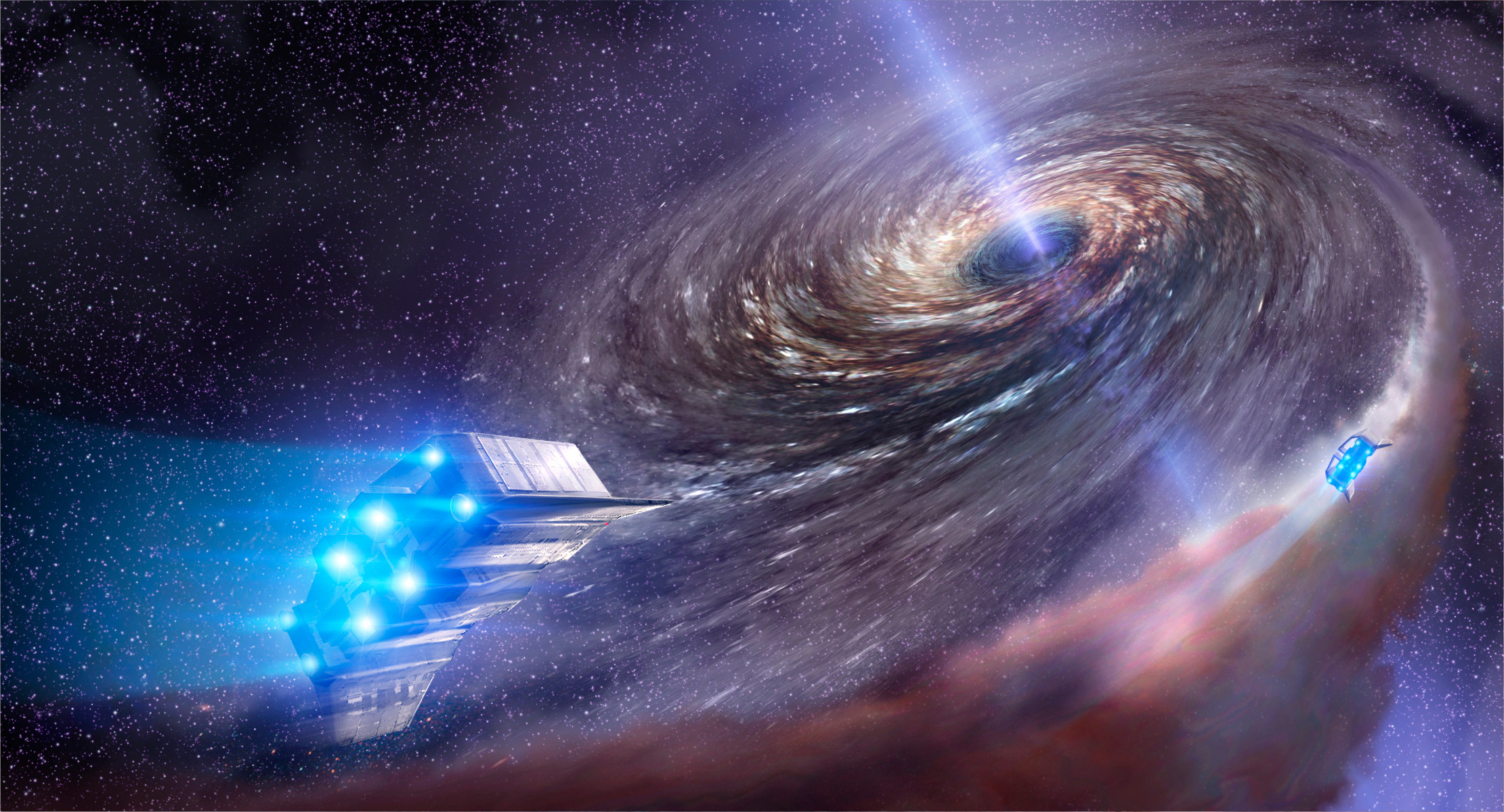 Approaching along an arm of the accretion disk.