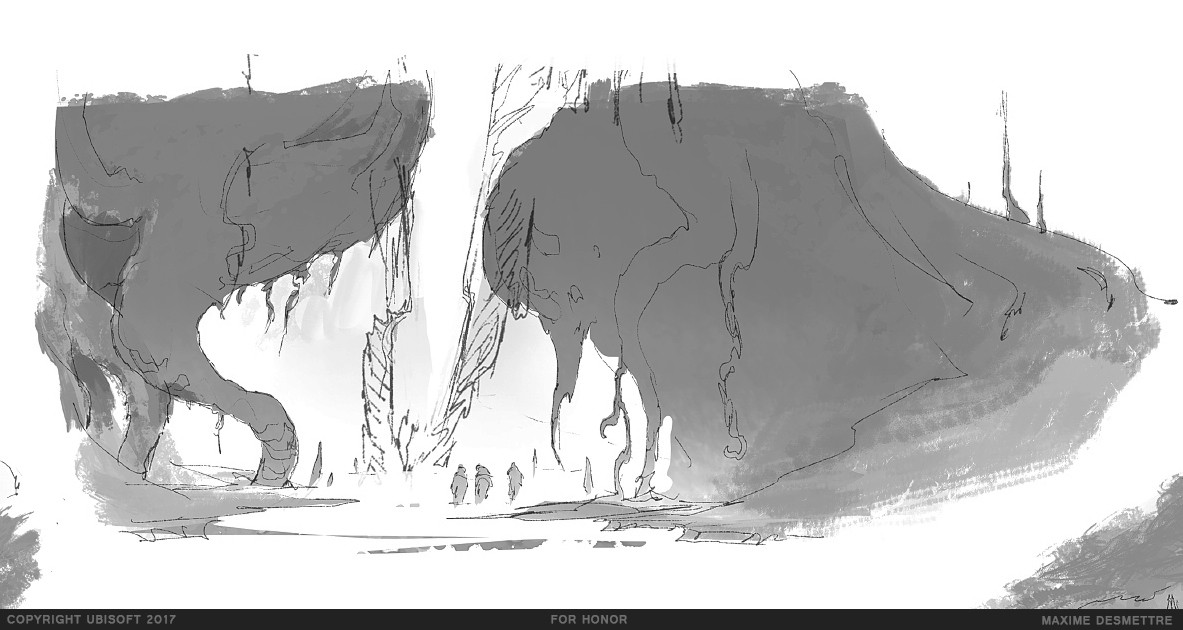 The sketch that led to the Roots Ravine image (2014)