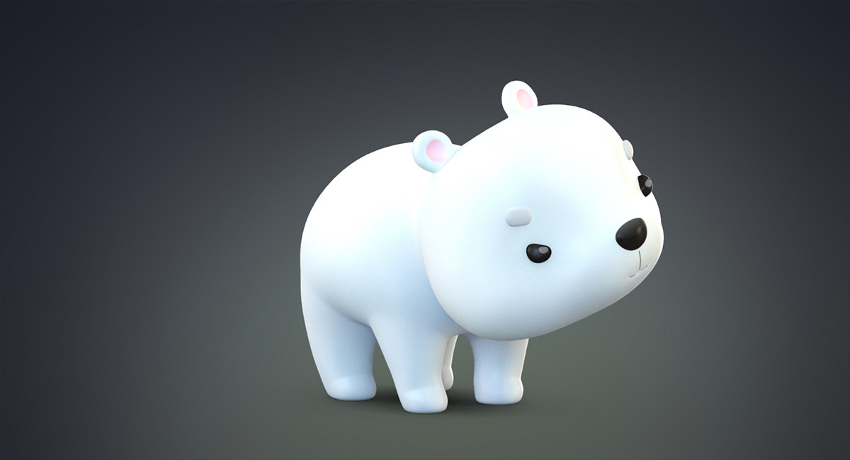 Artstation Cartoon Polar Bear Anko 3d