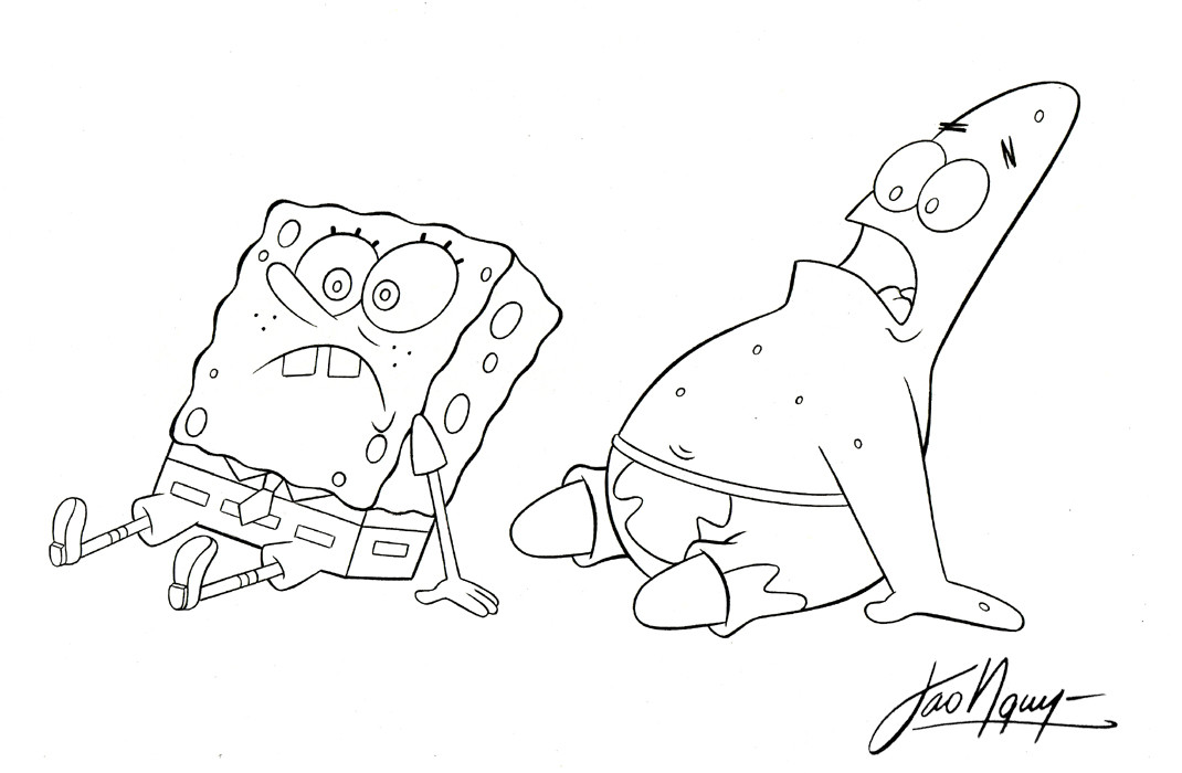 Drawing of hotsell spongebob and patrick