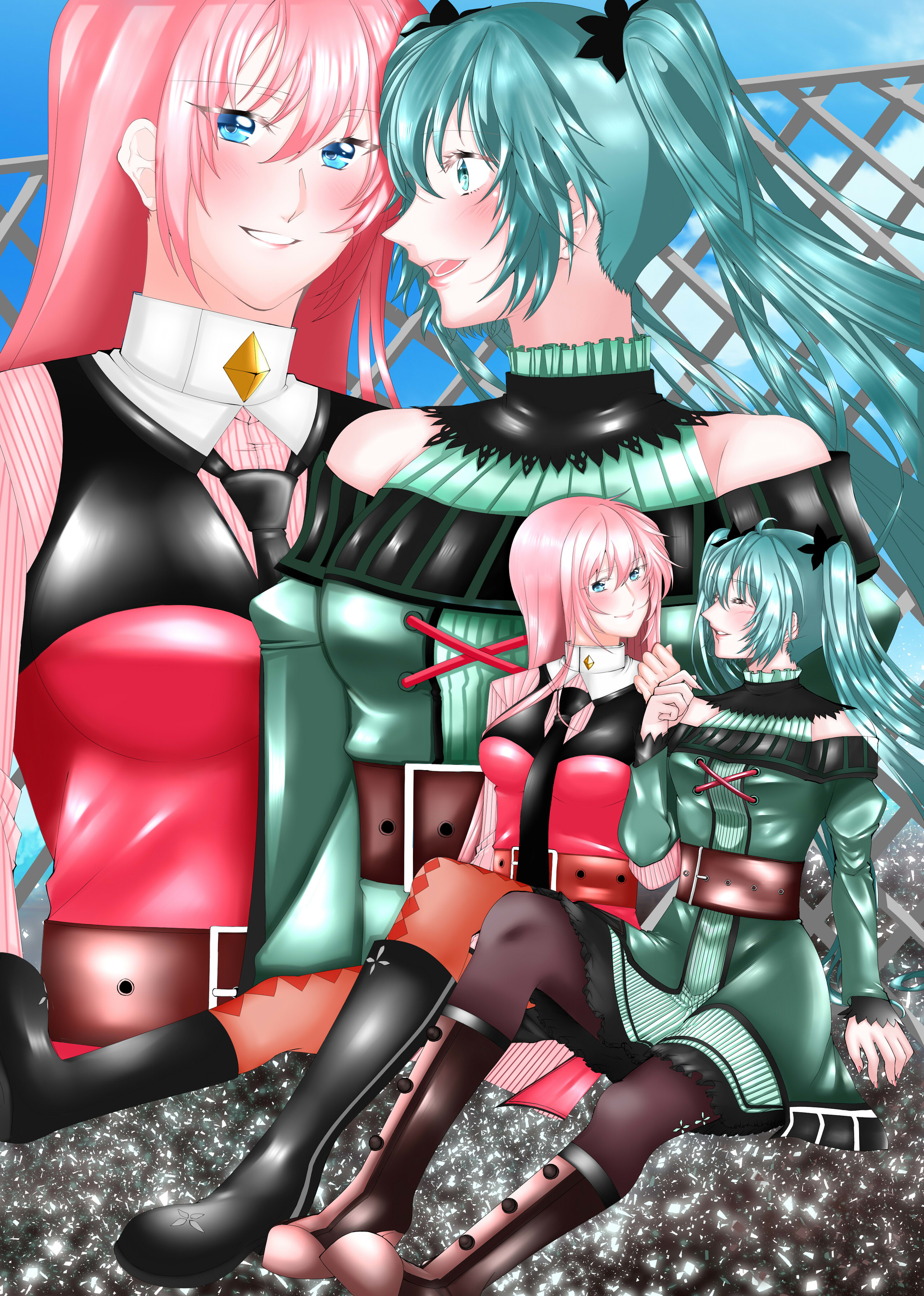 Artstation Akatsuki Arrival アカツキアライヴァル Miku Hatsune And Megurine Luka 綾桜ちづる Chizuru Artstation Akatsuki Arrival アカツキアライヴァル Miku Hatsune And Megurine Luka 綾桜ちづる Chizuru