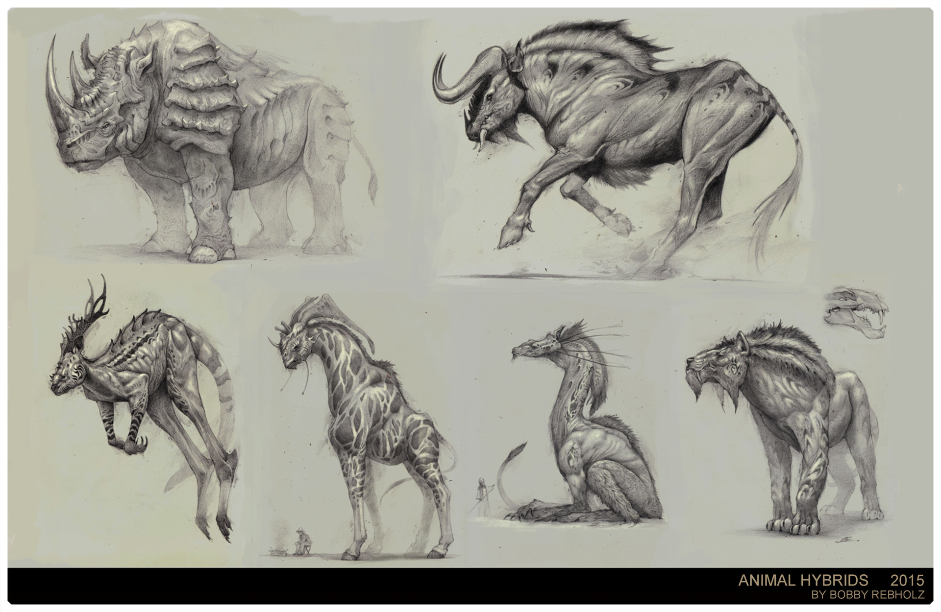 mixed animals drawings