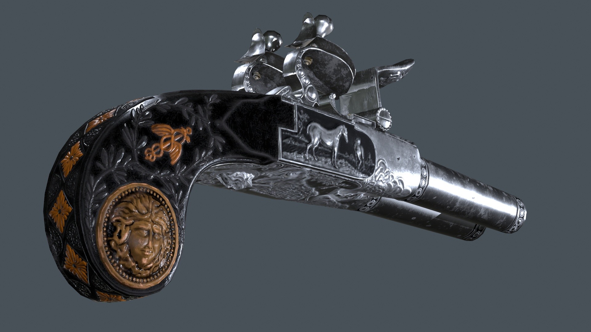 Artstation Double Barreled Turn Off Flintlock Pistol Wip Frank Images, Photos, Reviews