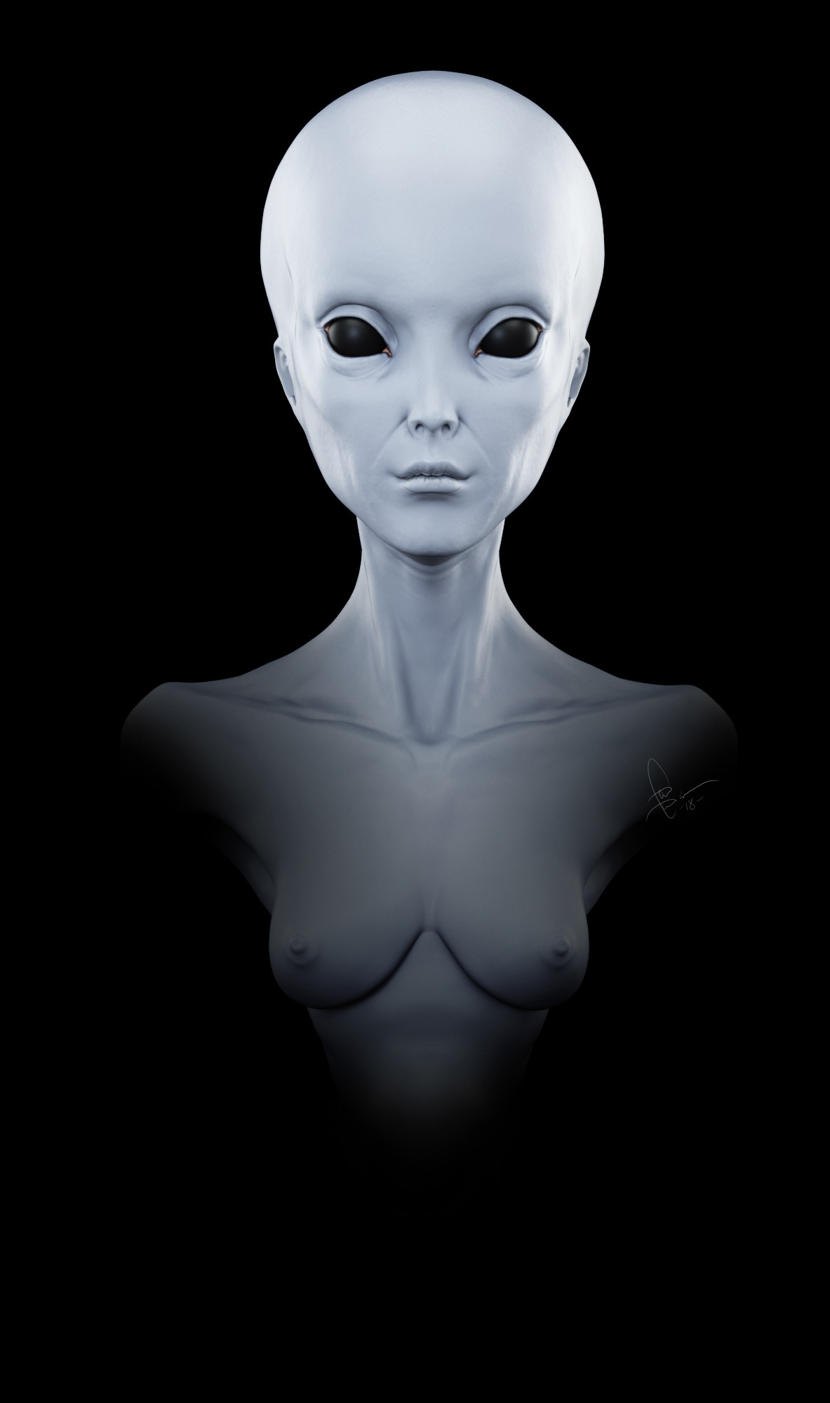 alien female face