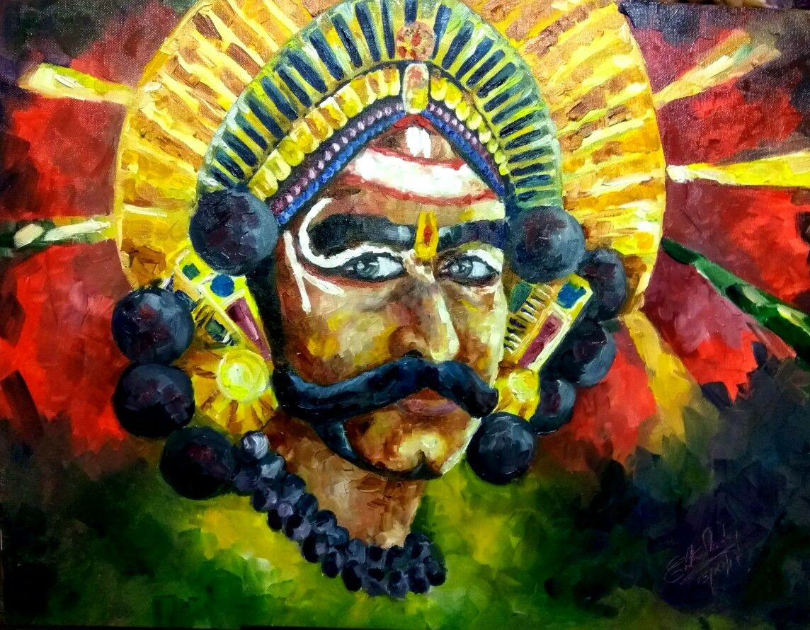 ArtStation - yakshagana _oil on canvas
