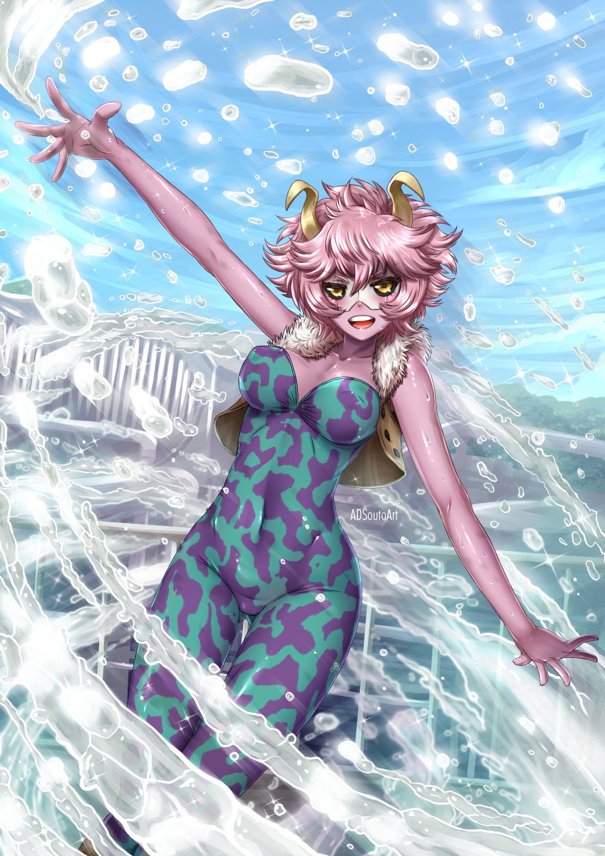 Artstation Mha Mina Ashido Pinky Alien Queen Alexander Souto