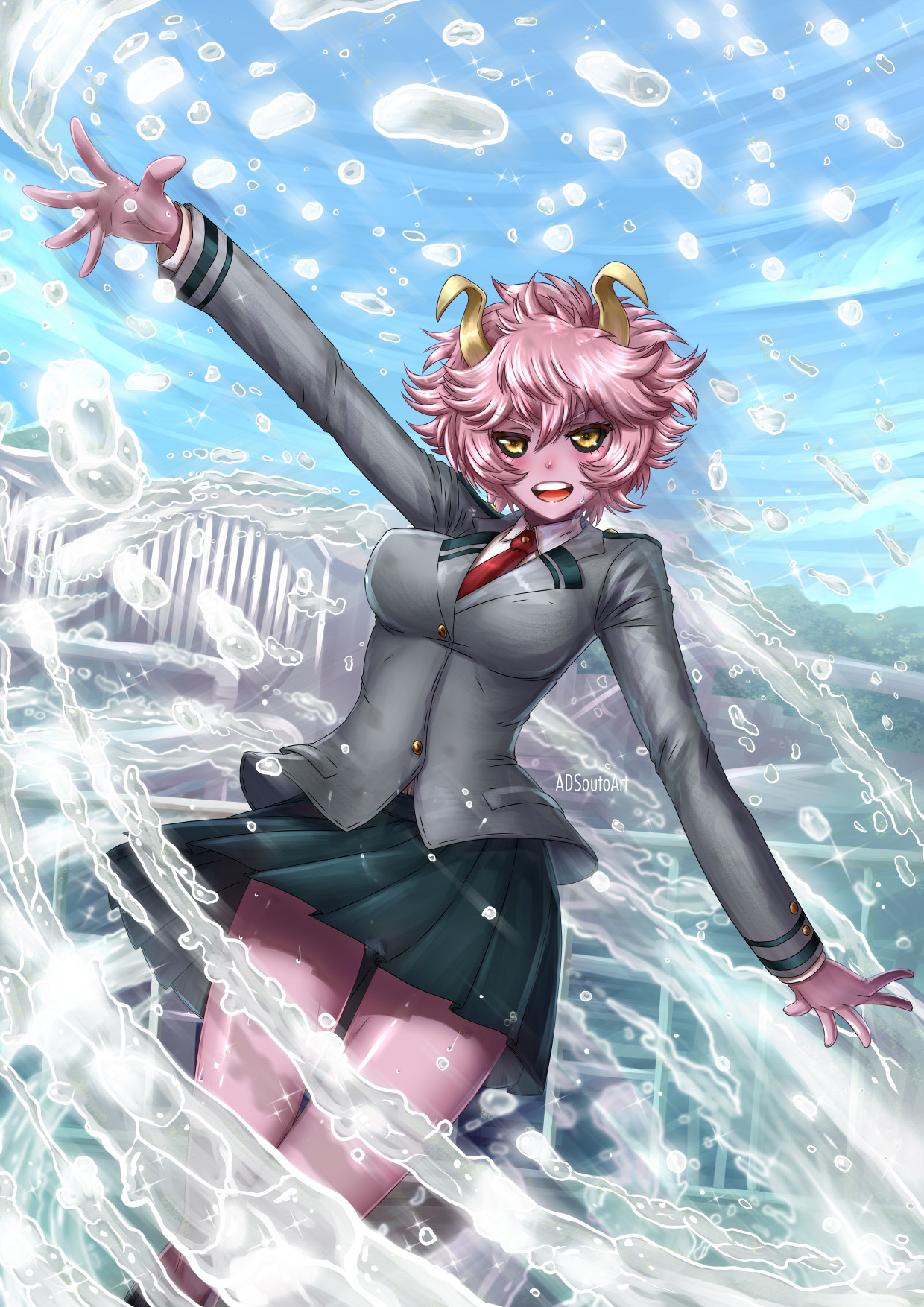 Artstation Mha Mina Ashido Pinky Alien Queen Alexander Souto