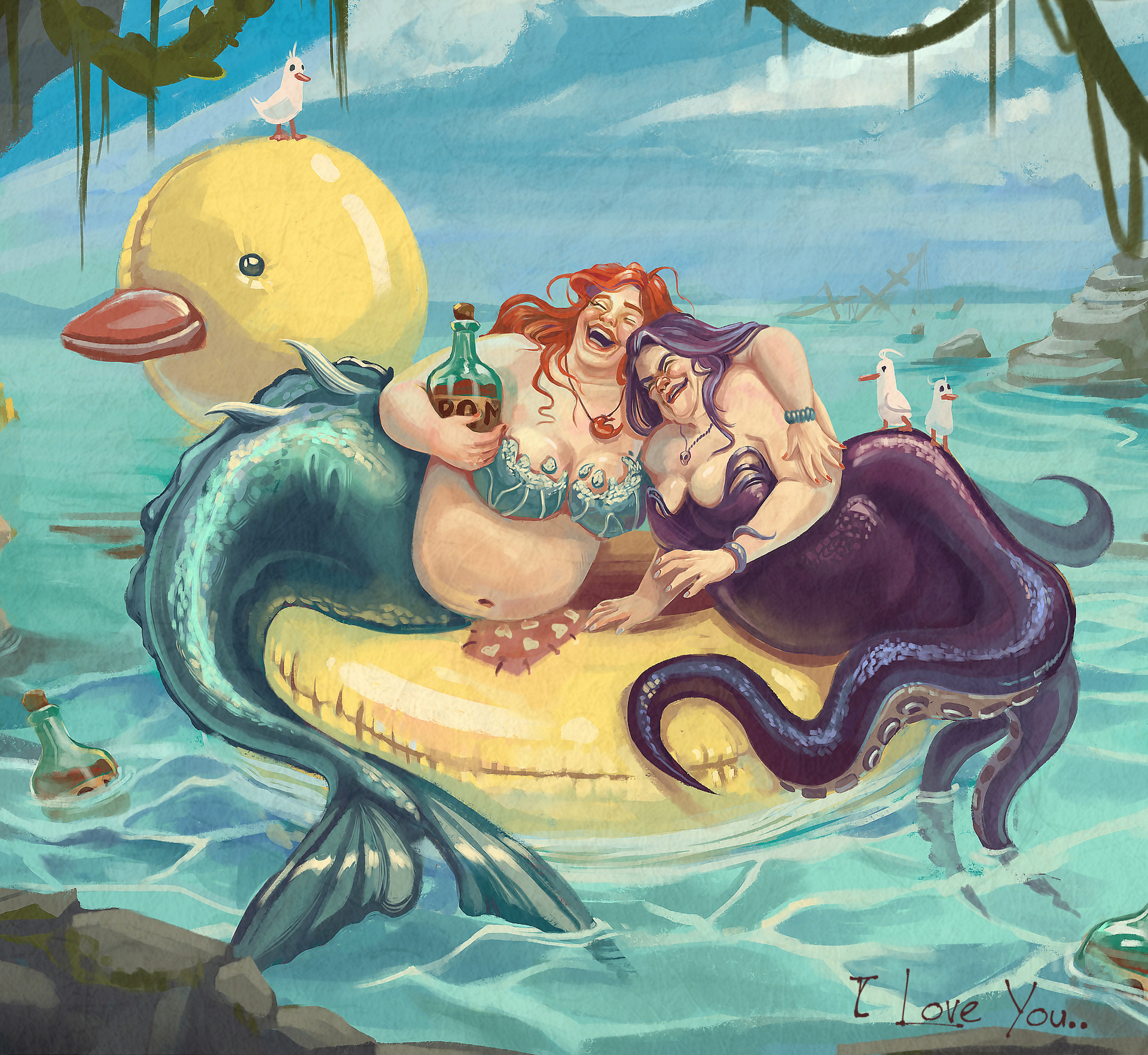 ArtStation - " Mermaids love rum"