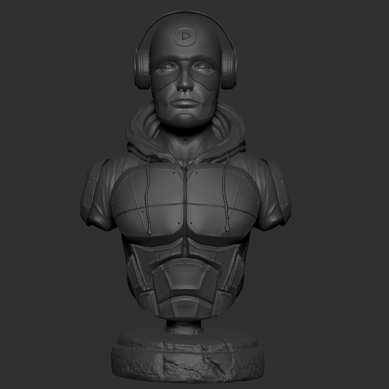 The music man. bust sculpture I made in zbrush.
