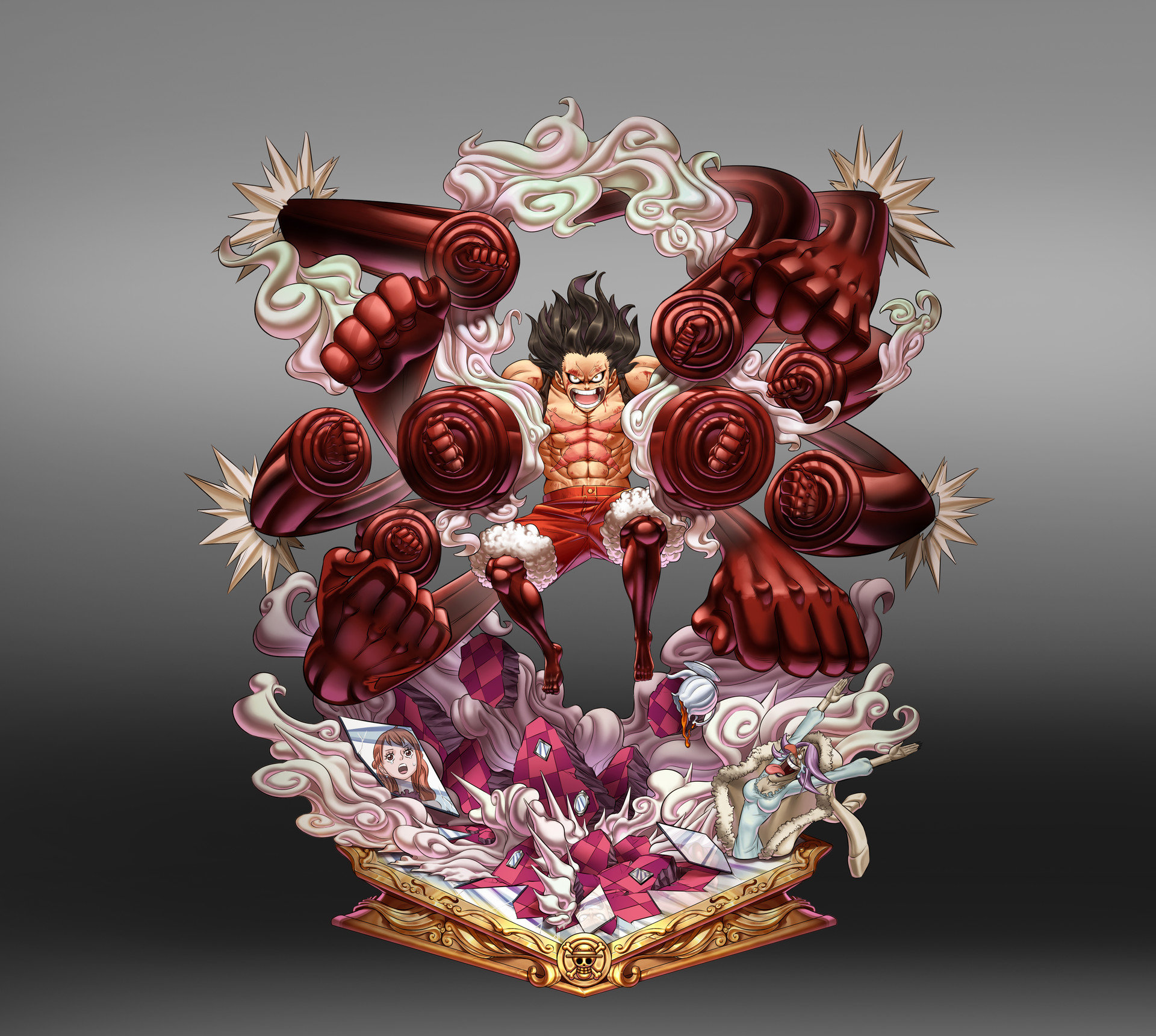 artstation snake luffy gk design蛇人路飞原画设计apb studio mao mao