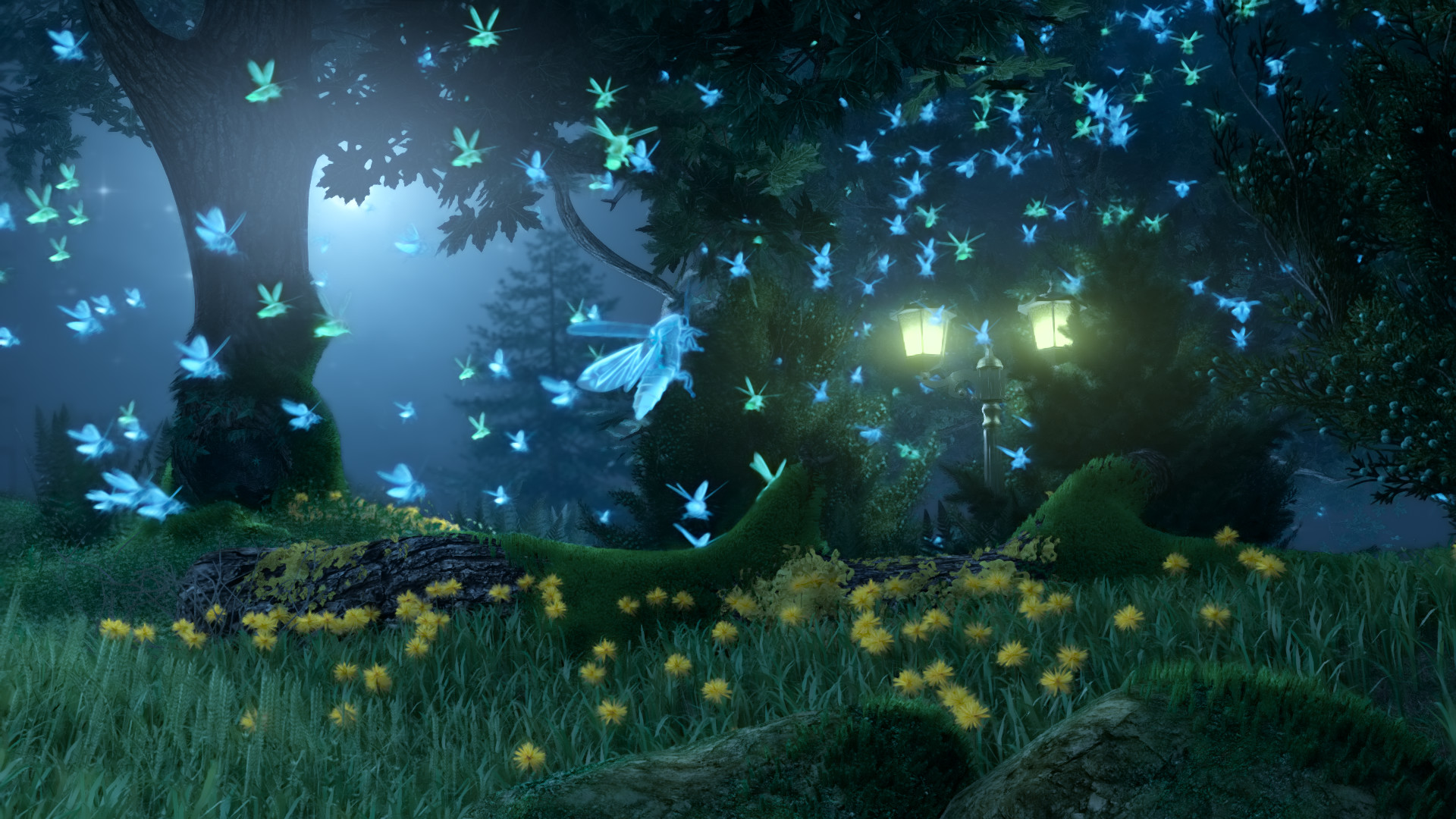 Artstation Enchanted Forest Of Fireflies Animation Blender 3d