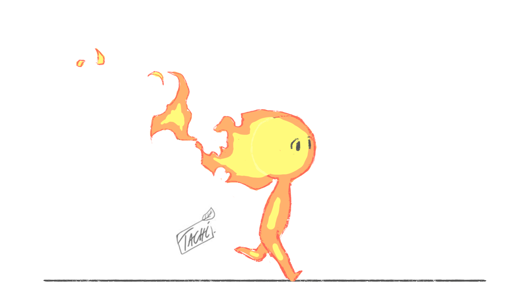 Artstation Walking Cycle Fire Character Tatiana Boutard Cartoon character of fire extinguisher giving thumb up. artstation walking cycle fire