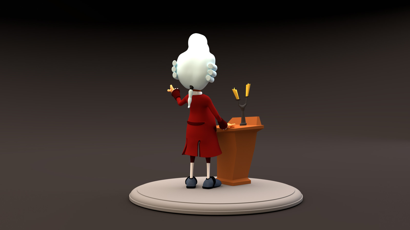 George the Butler, 3D model, back