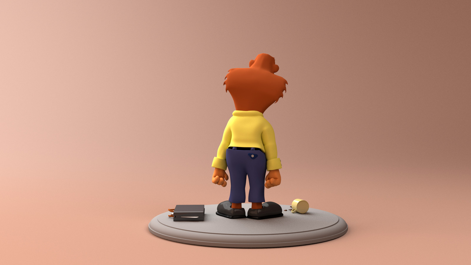 The Working Man, 3D model, back