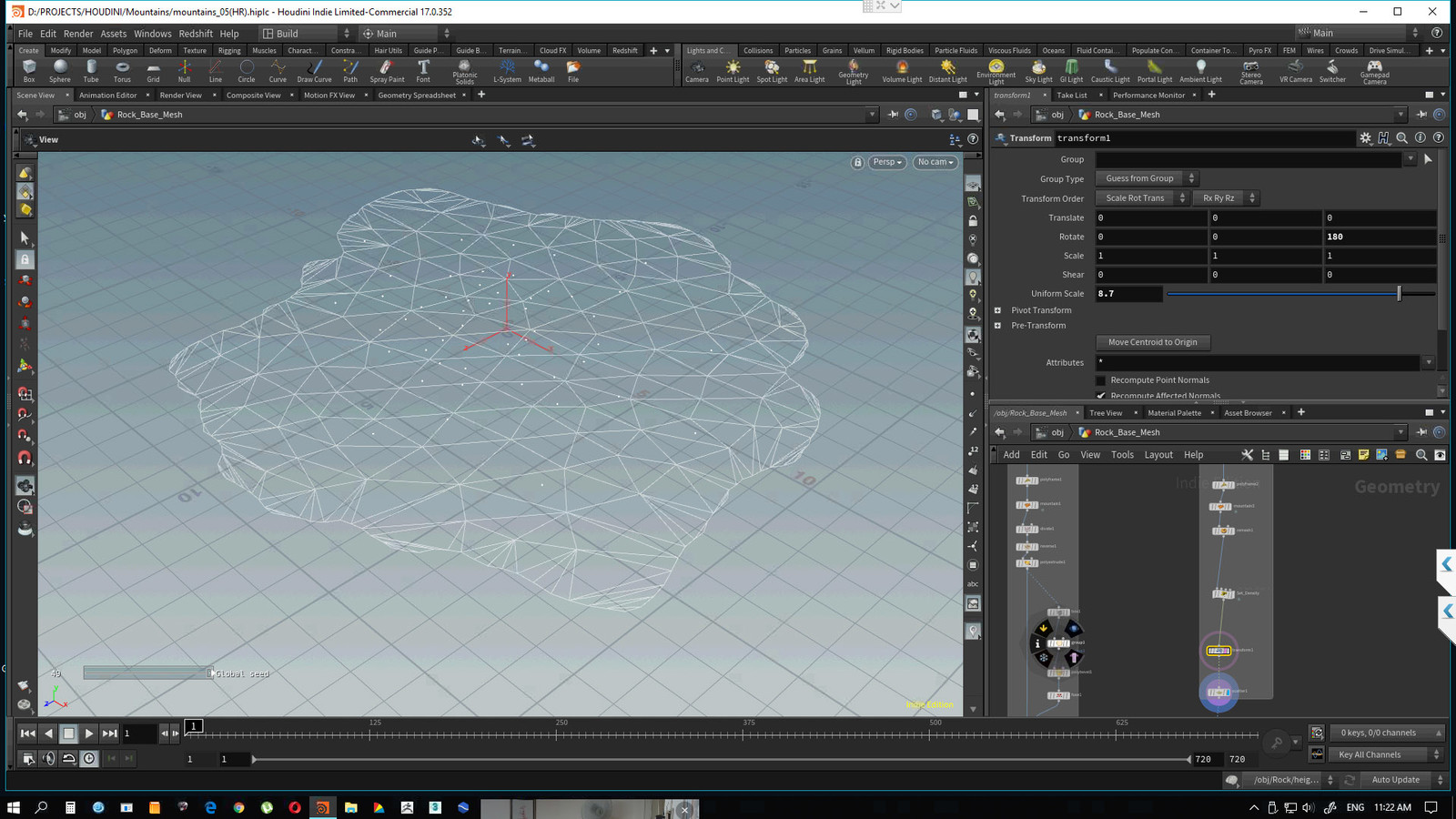 shape of the base. Points are scattered based on the distance form center to the outline. Closer to center, more points.