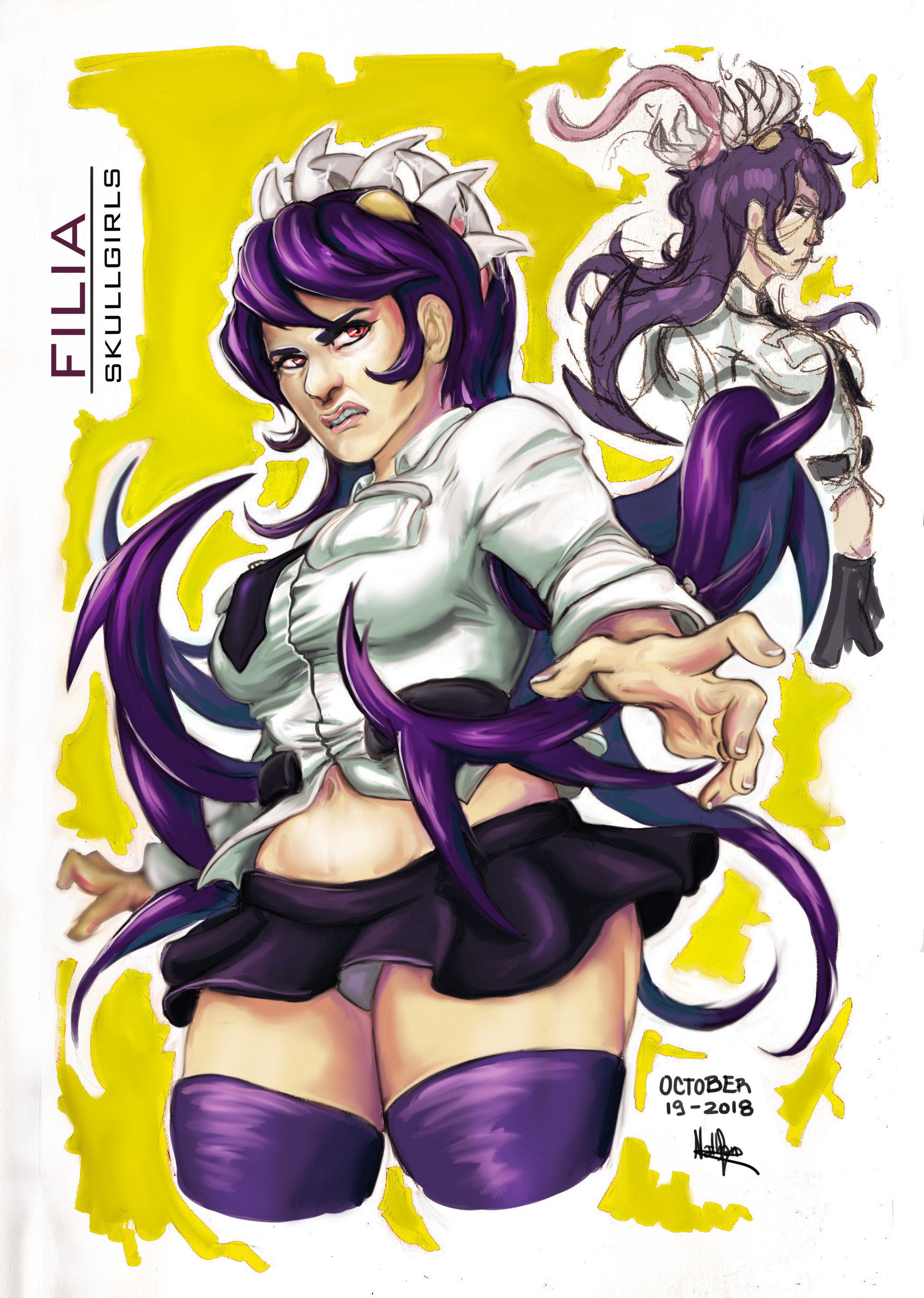 Artstation Filia Skullgirls Fanart Nathan Amaral