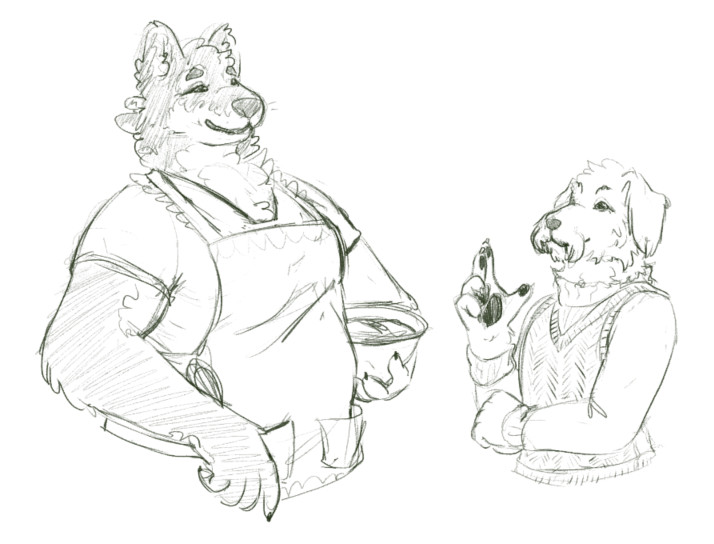 ArtStation - dog couple (commission)