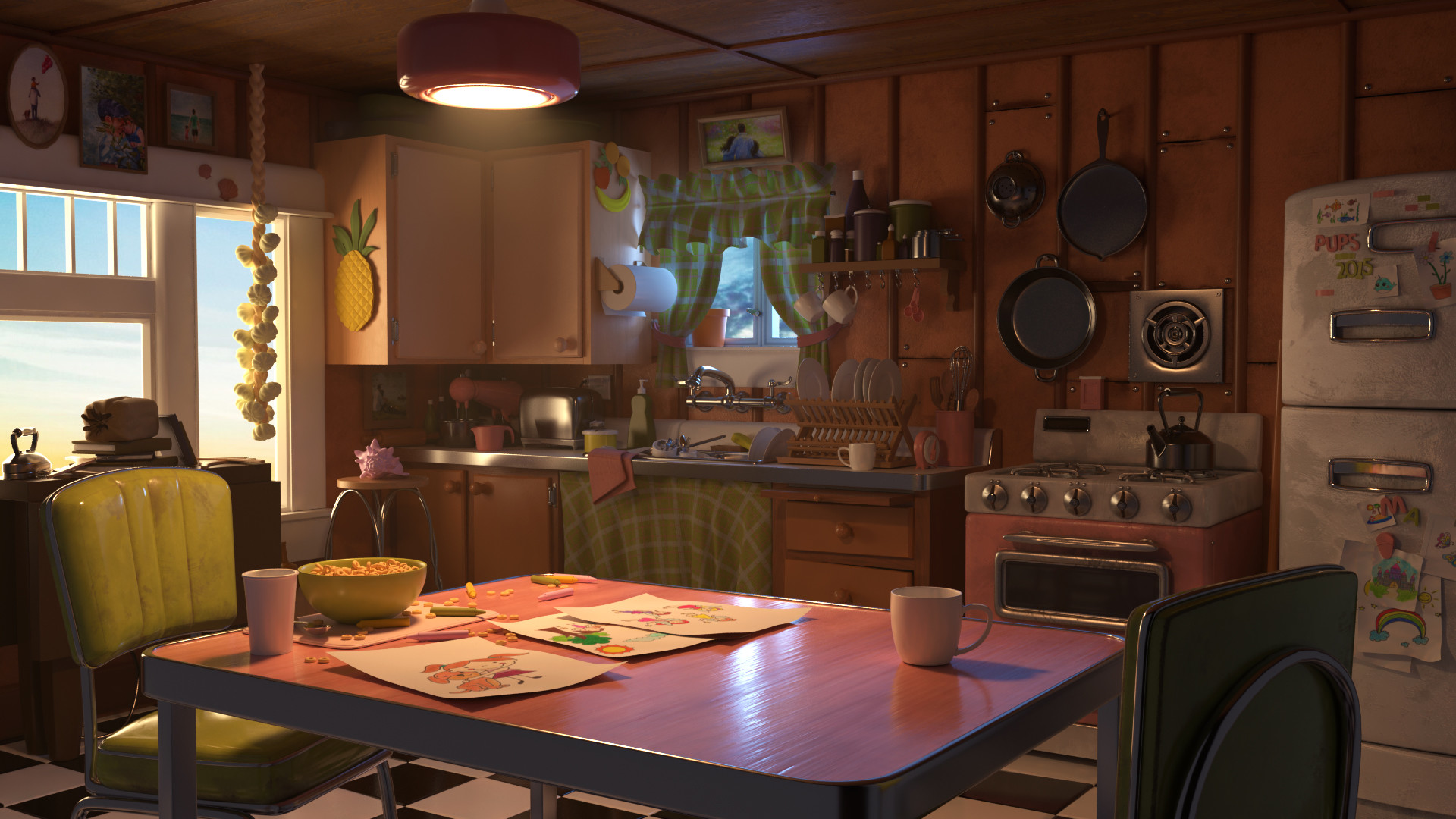 pixar kitchen set