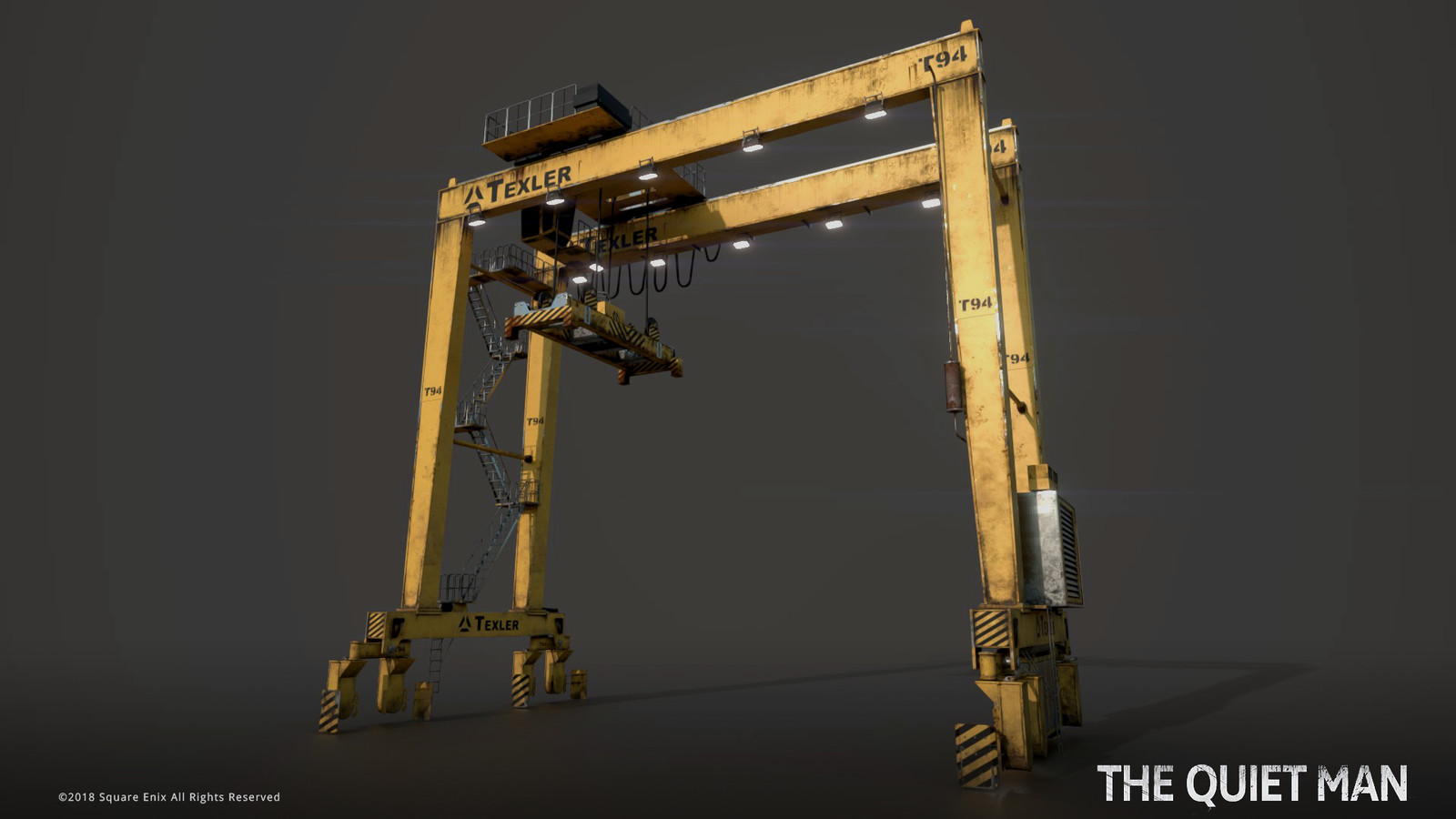 I had a fun time working on this shipping crane I created from a proxy. 
This was the first large scale use of our in engine material layering workflow whose pipeline I helped develop for the project.