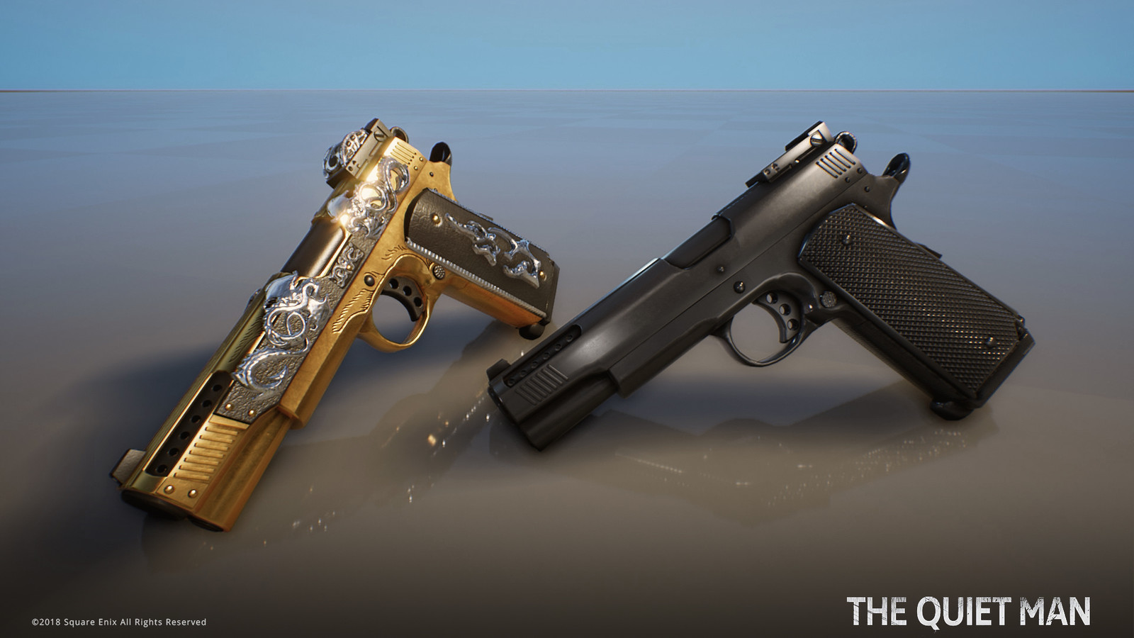 Taye's pistol and police pistol.