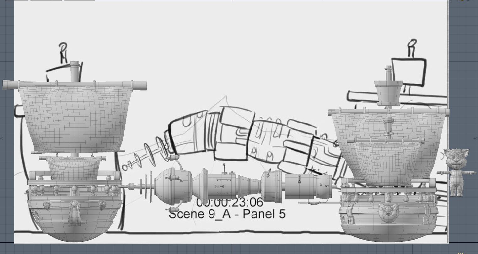 Storyboard, Tom and ships models provided by Hampa Studio