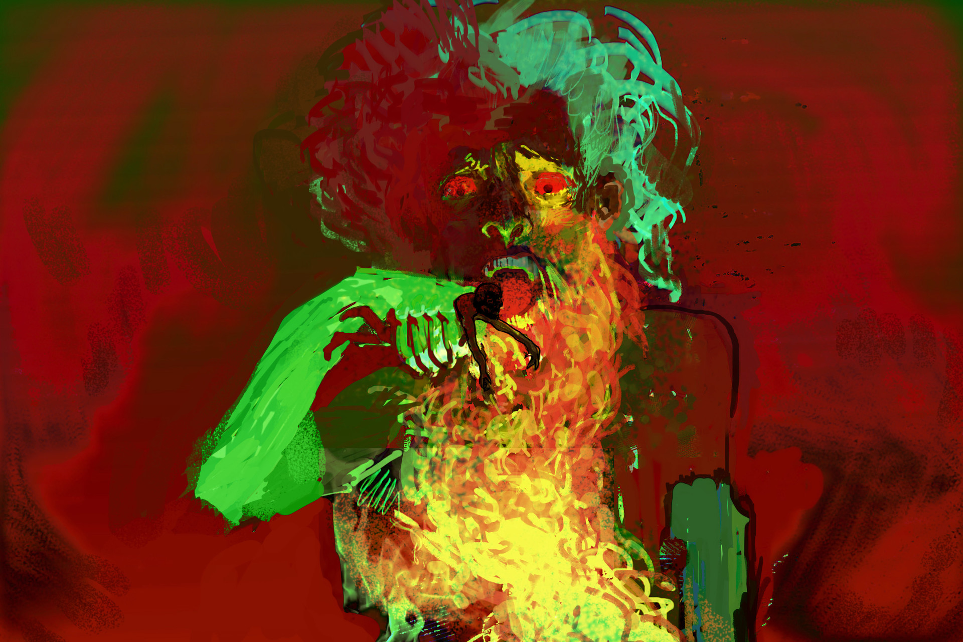 Konstantinos Afxonidis Krόnos eating one of his children