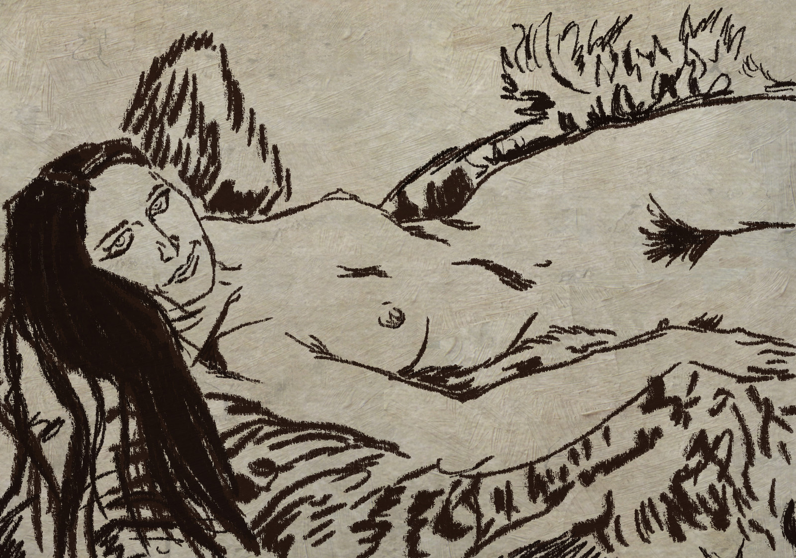 Lounging Tigress - Conte