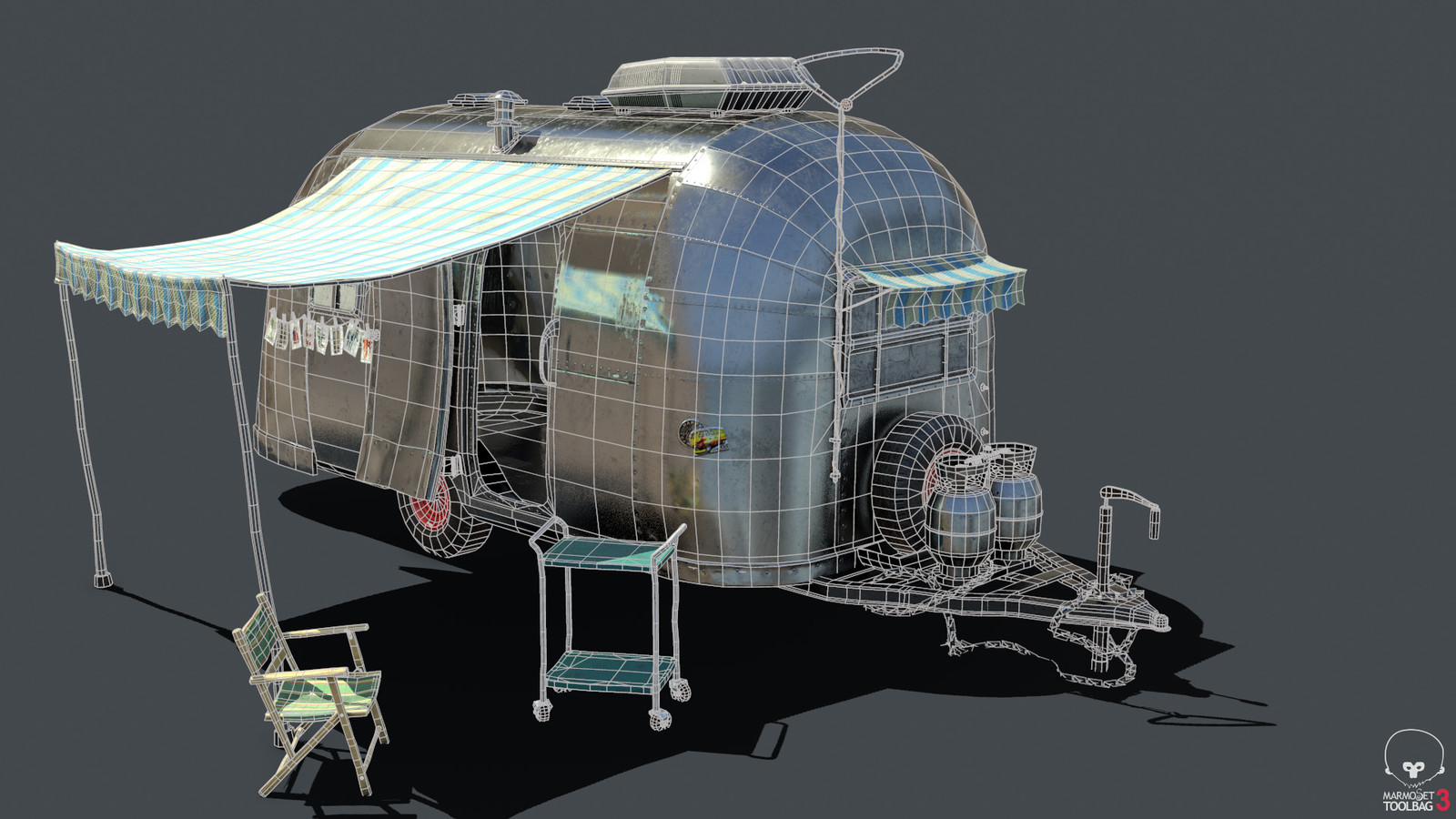 Final Camper with lighting wireframe (low res chain)