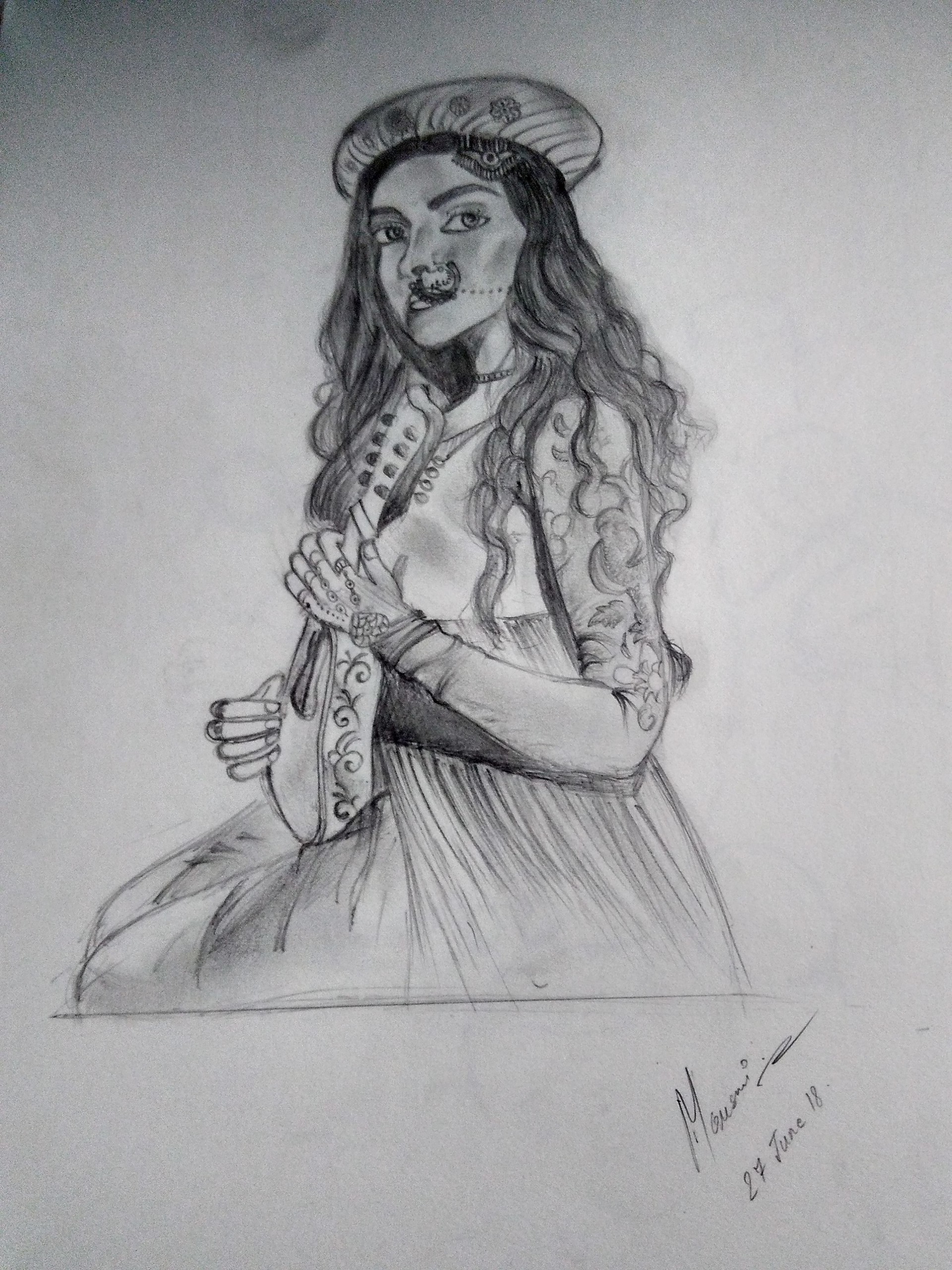 Artstation Deepika Padukone Sketch Mousmi Begde While deepika is doing full justice to her rani sanjay leela bhansali's padmavati stars deepika padukone, ranveer singh and shahid kapoor. deepika padukone sketch mousmi begde