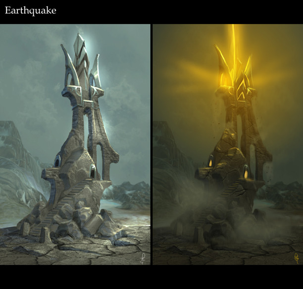 "Earthquake" spell tower. "Epic Spells" were granted to the players to unleash their godly powers.