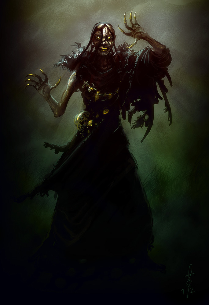 "Fable 4" Character exploration. Undead Warlock, done in Photoshop.