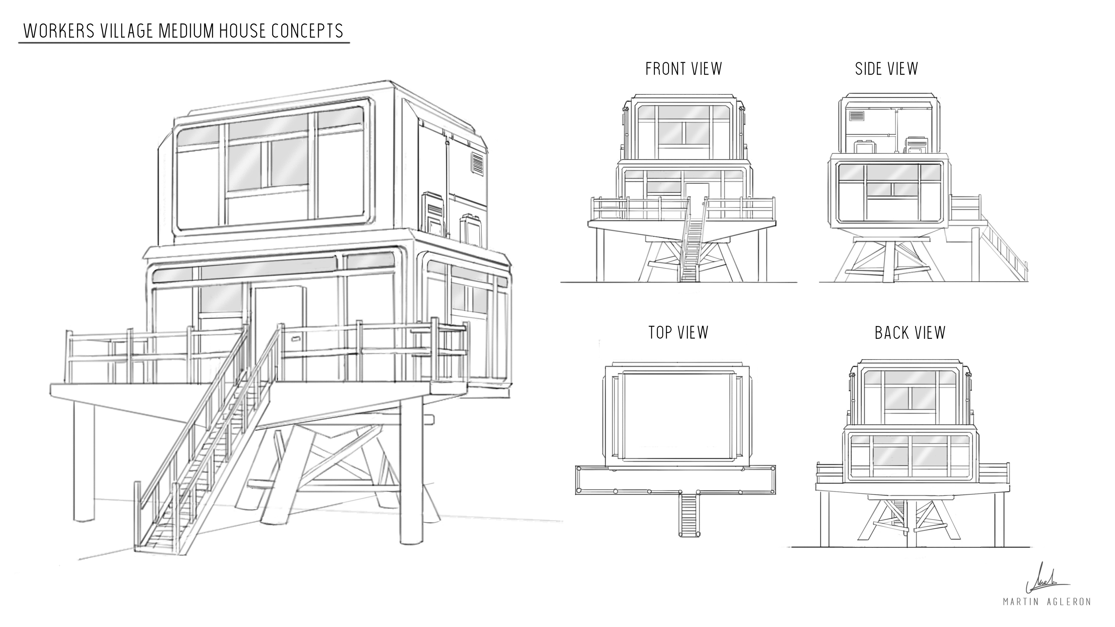 Martin Agleron Art Exterior Concept Workers Village House Your pencil drawing village stock images are ready. exterior concept workers village house