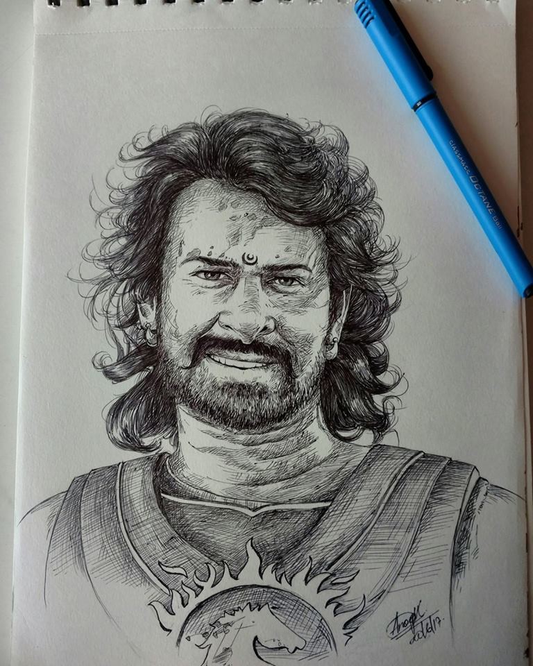 Sketch of Amrendra Baahubali Prabhas by Wasim666 on DeviantArt