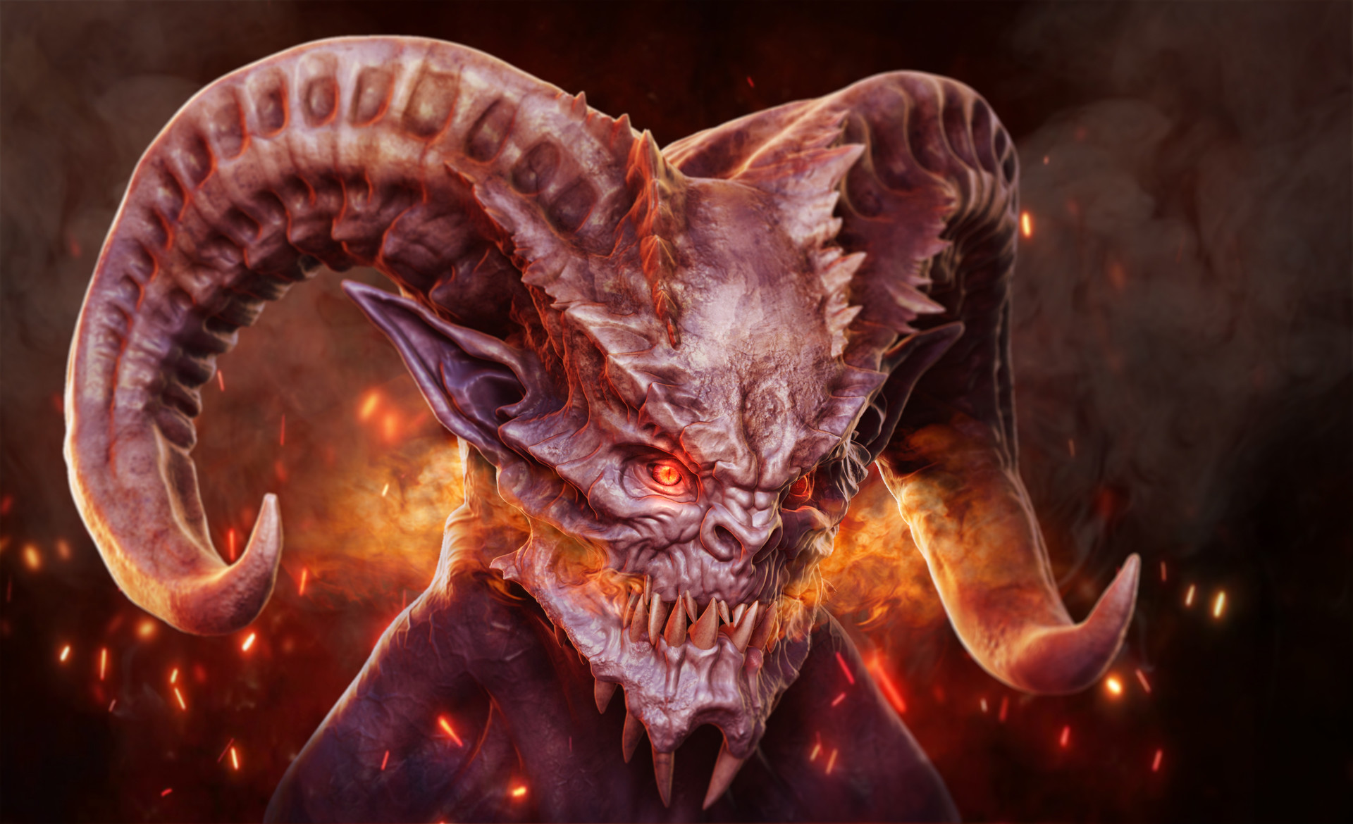 artstation demon face ognjen popovic