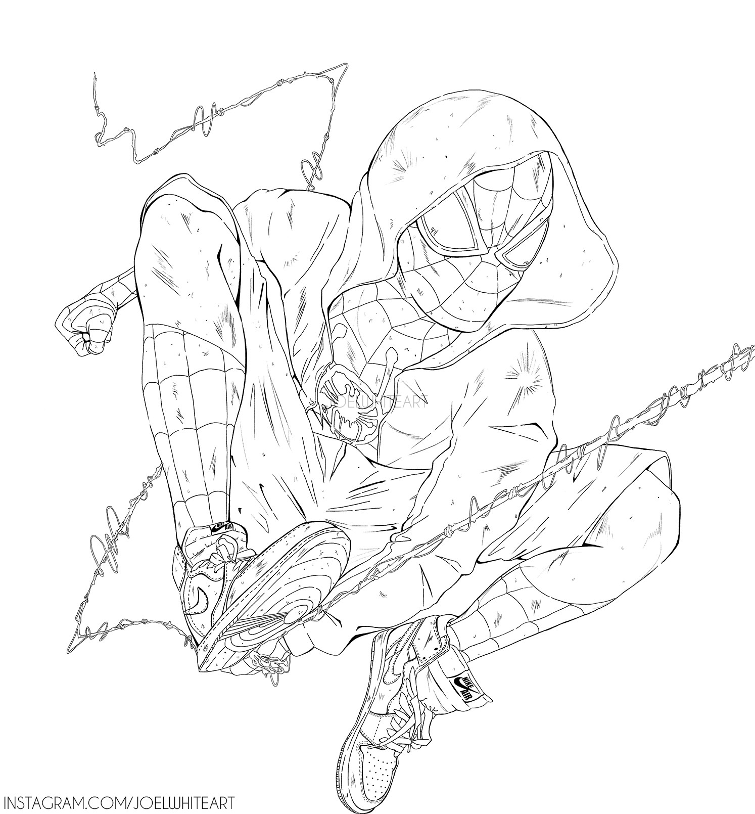 Cool Spider Man Miles Morales Coloring Page Free Printable Coloring ...